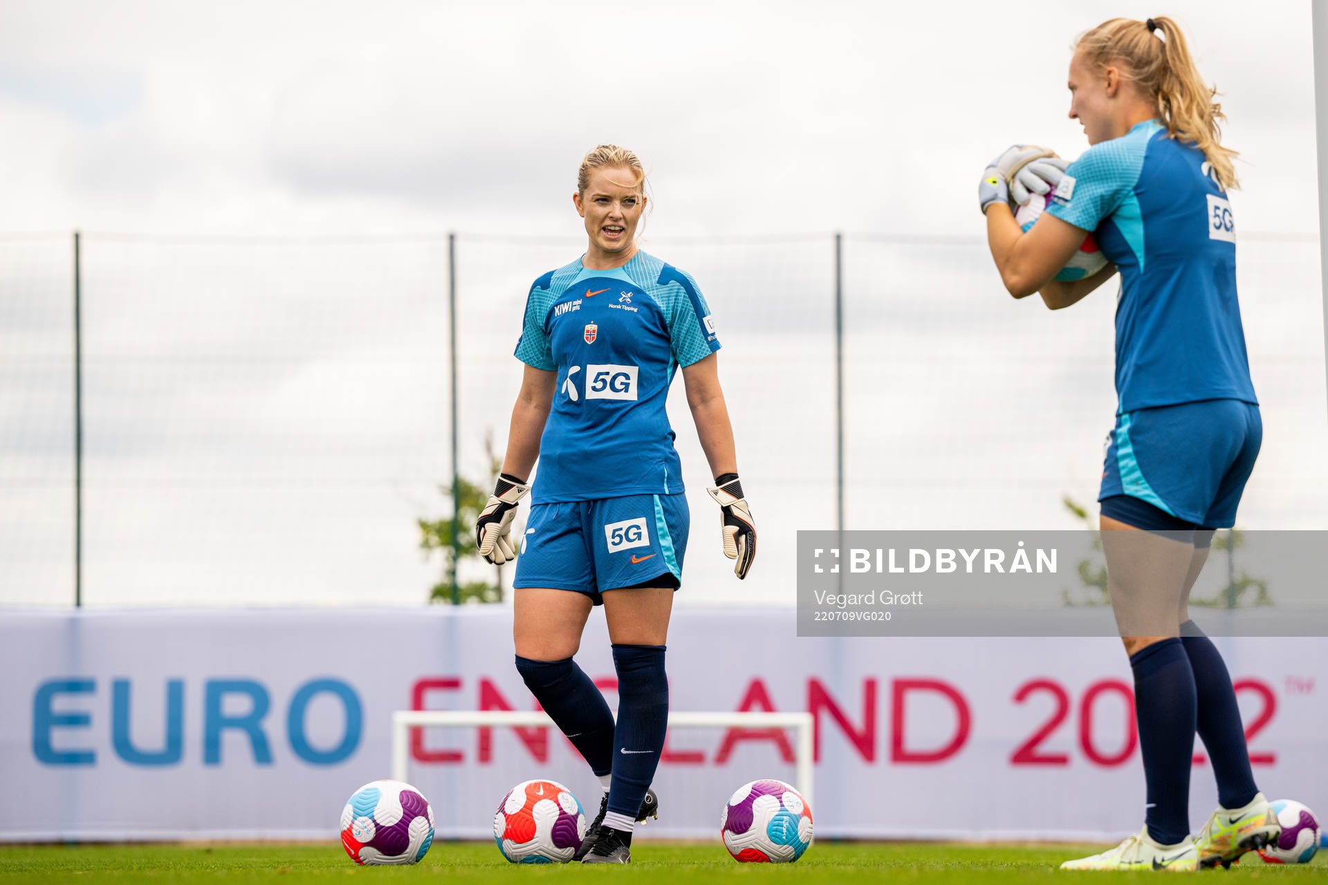 Goalkeeper Guro Pettersen of the Norwegian national