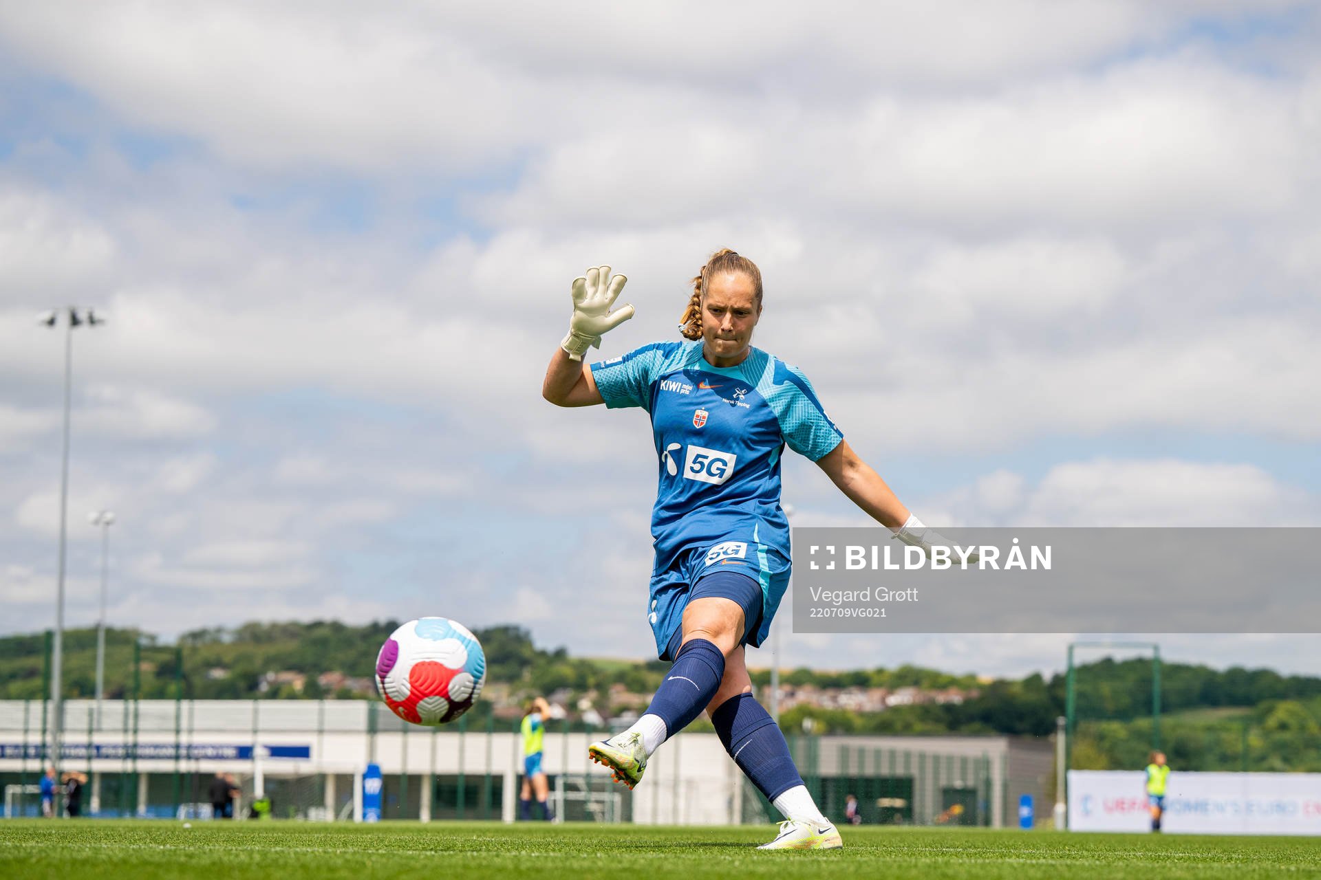 Goalkeeper Aurora Mikalsen of the Norwegian national