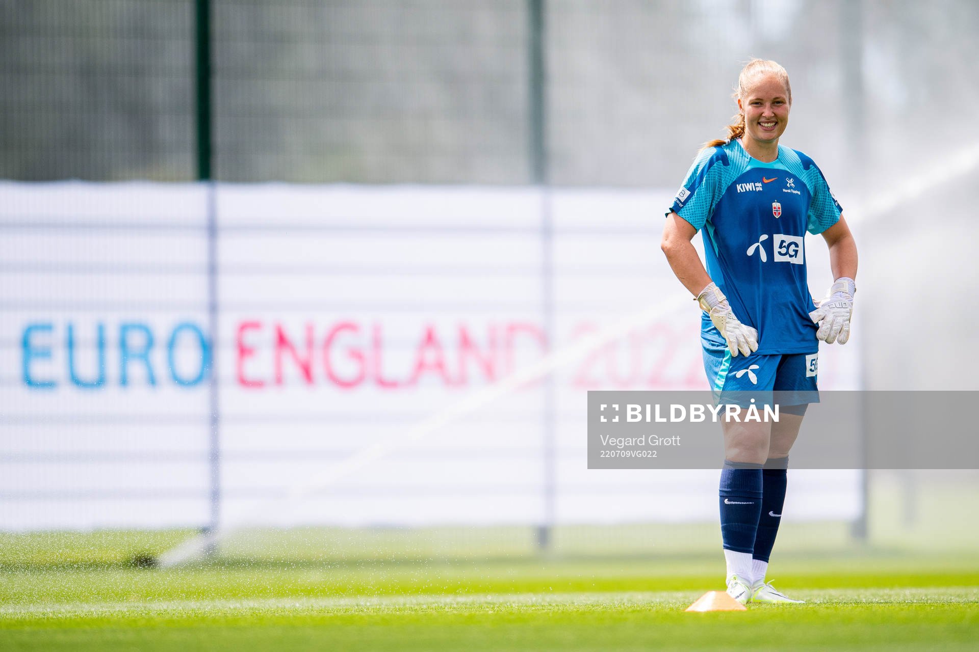 Goalkeeper Aurora Mikalsen of the Norwegian national