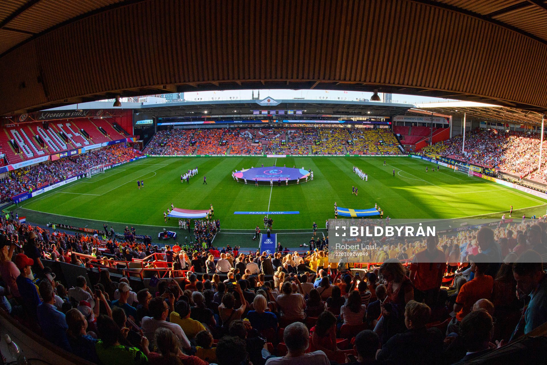 General view of Bramall Lane ahead of the UEFA Women's Euro 2022 group stage match between Netherlands and the Sweden on July 9, 2022 in Sheffield.