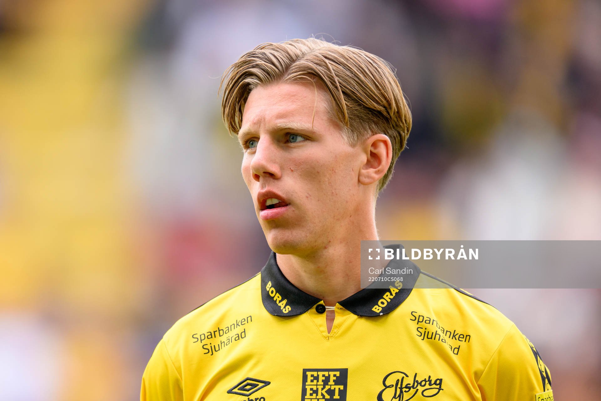 Elfsborgs Noah Söderberg vid lineup innan fotbollsmatchen
