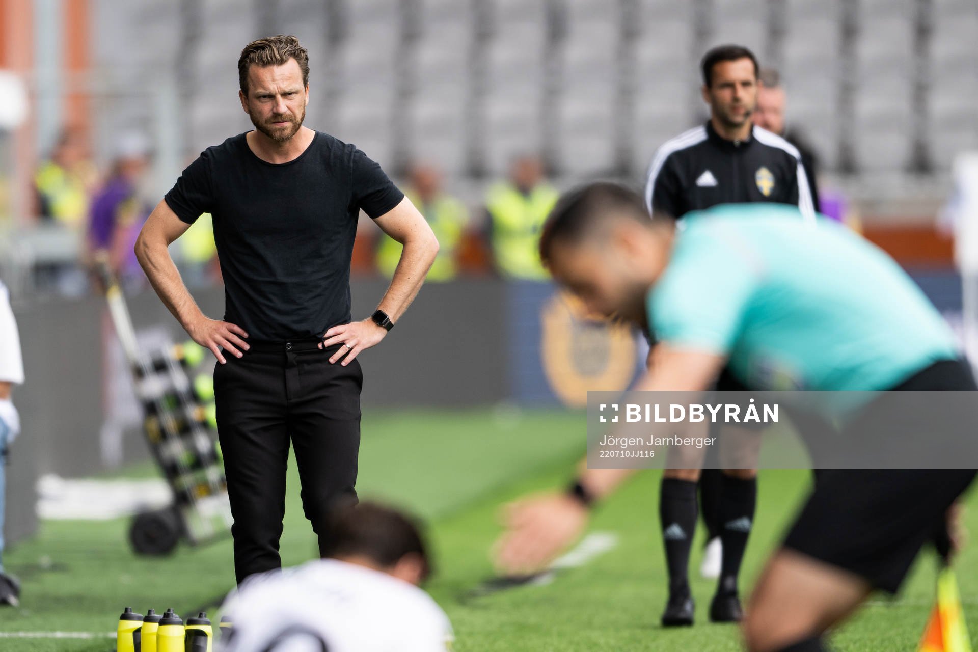 AIKs tränare Bartosz Grzelak under fotbollsmatchen i Allsvenskan mellan Elfsborg och AIK den 10 juli 2022 i Borås. 
