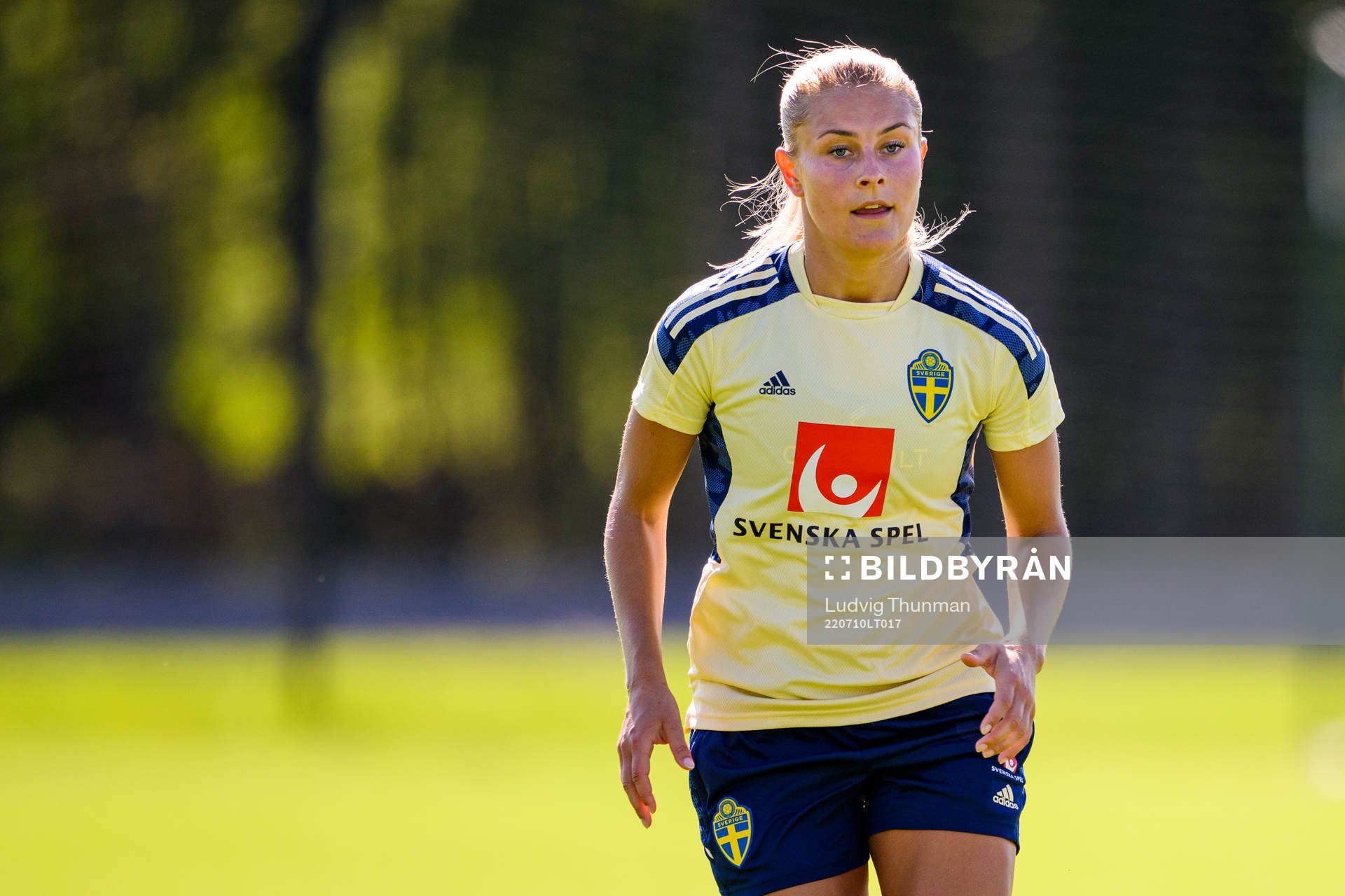 Amanda Nilden of the Swedish national football team at a