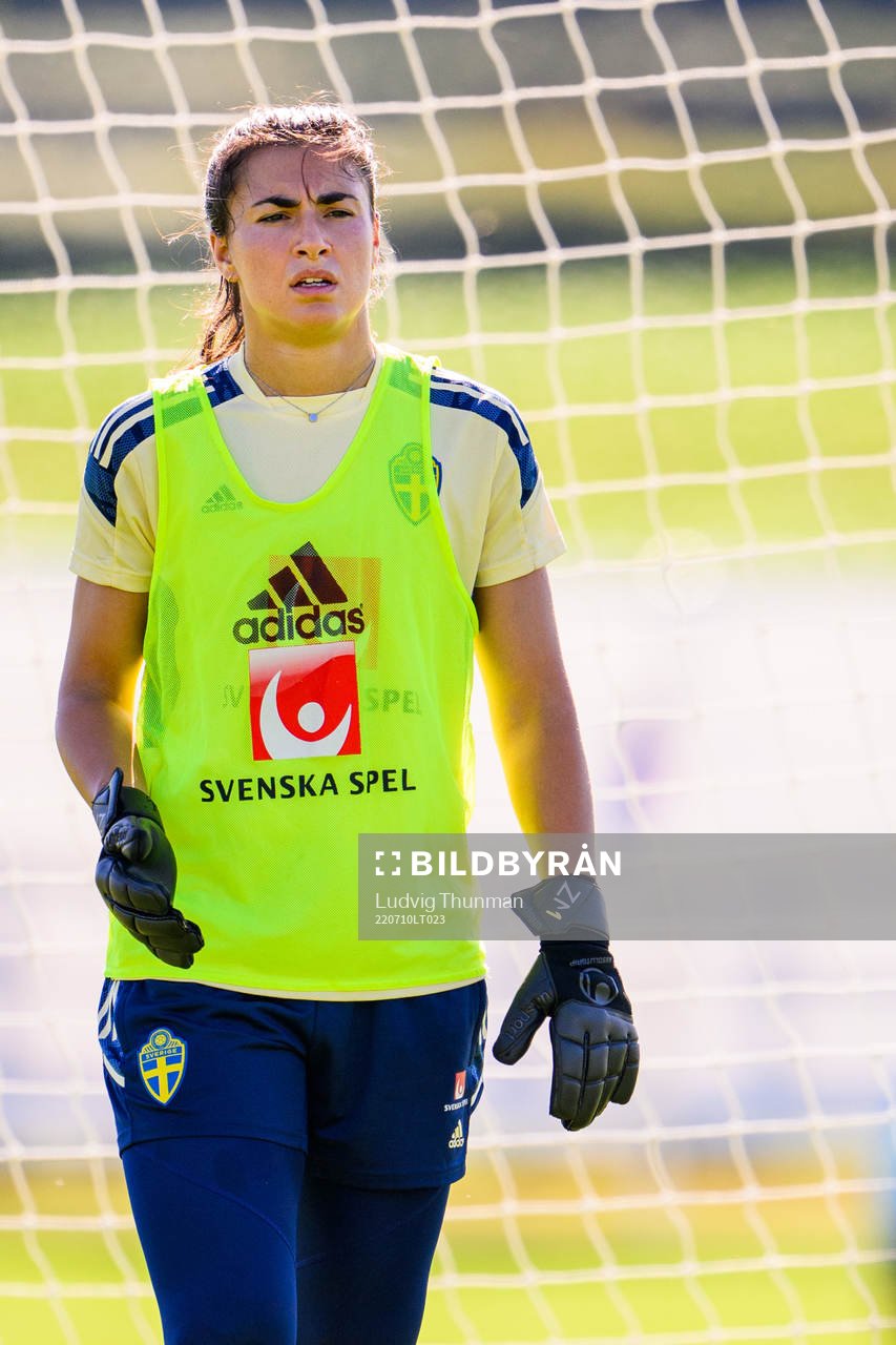 Goalkeeper Zecira Musovic of the Swedish national football