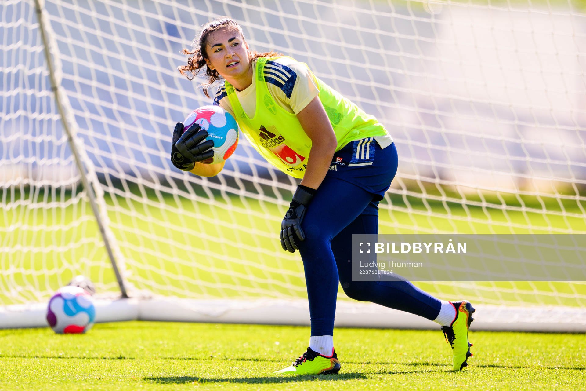 Goalkeeper Zecira Musovic of the Swedish national football