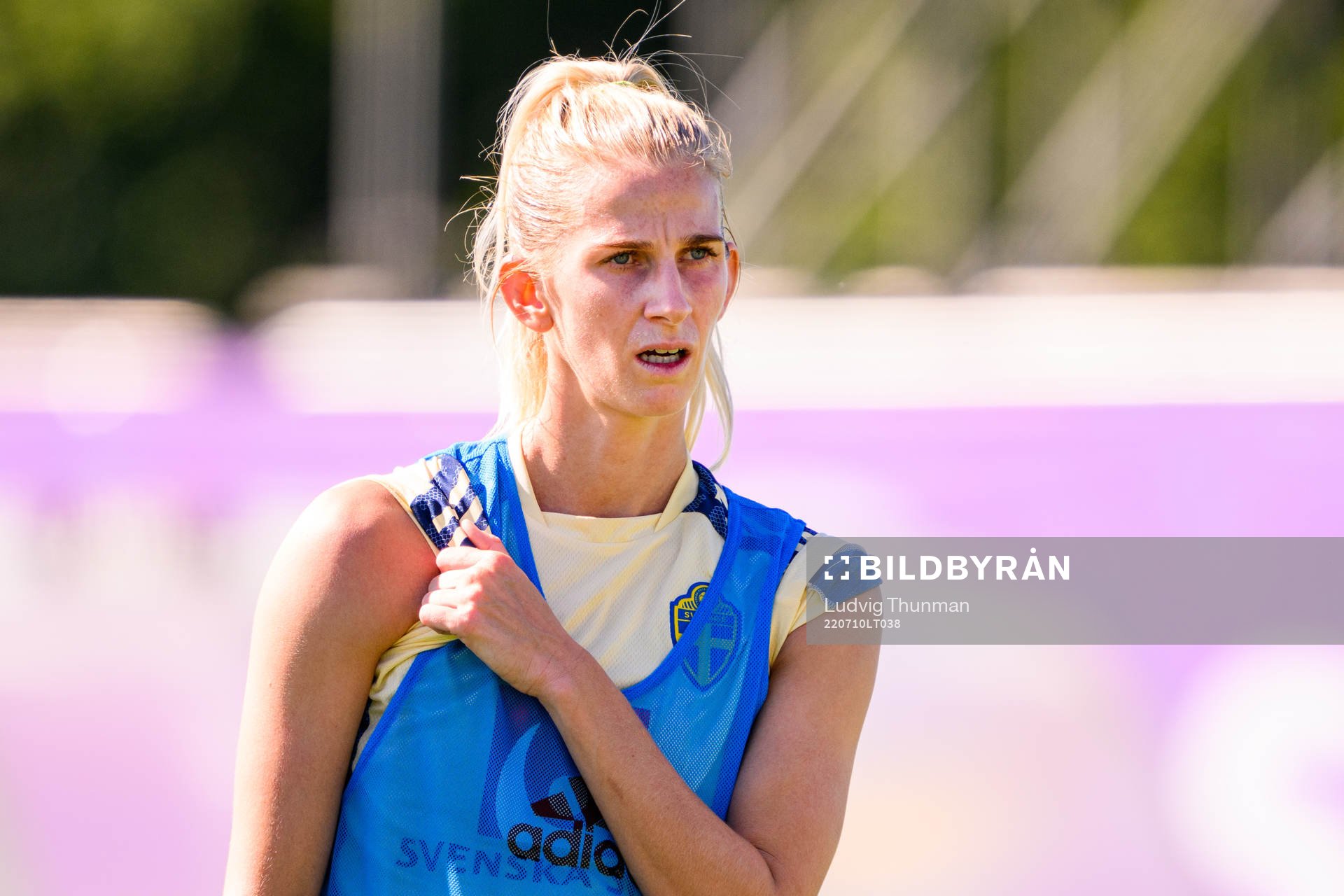 Sofia Jakobsson of the Swedish national football team at a