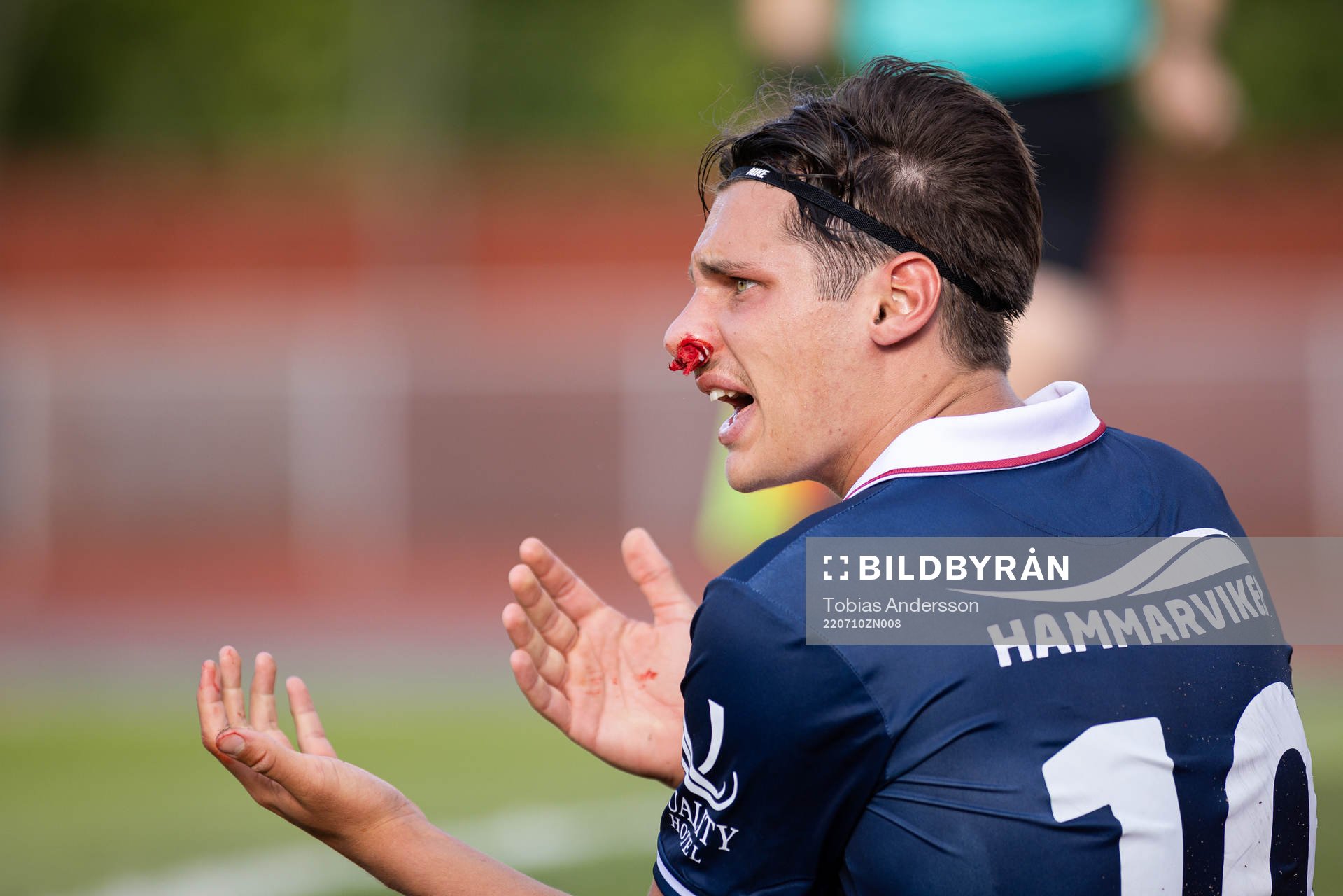 Örgrytes Kevin Ackermann under fotbollsmatchen i Superettan mellan Skövde AIK och Örgryte den 10 juli 2022 i Skövde. 