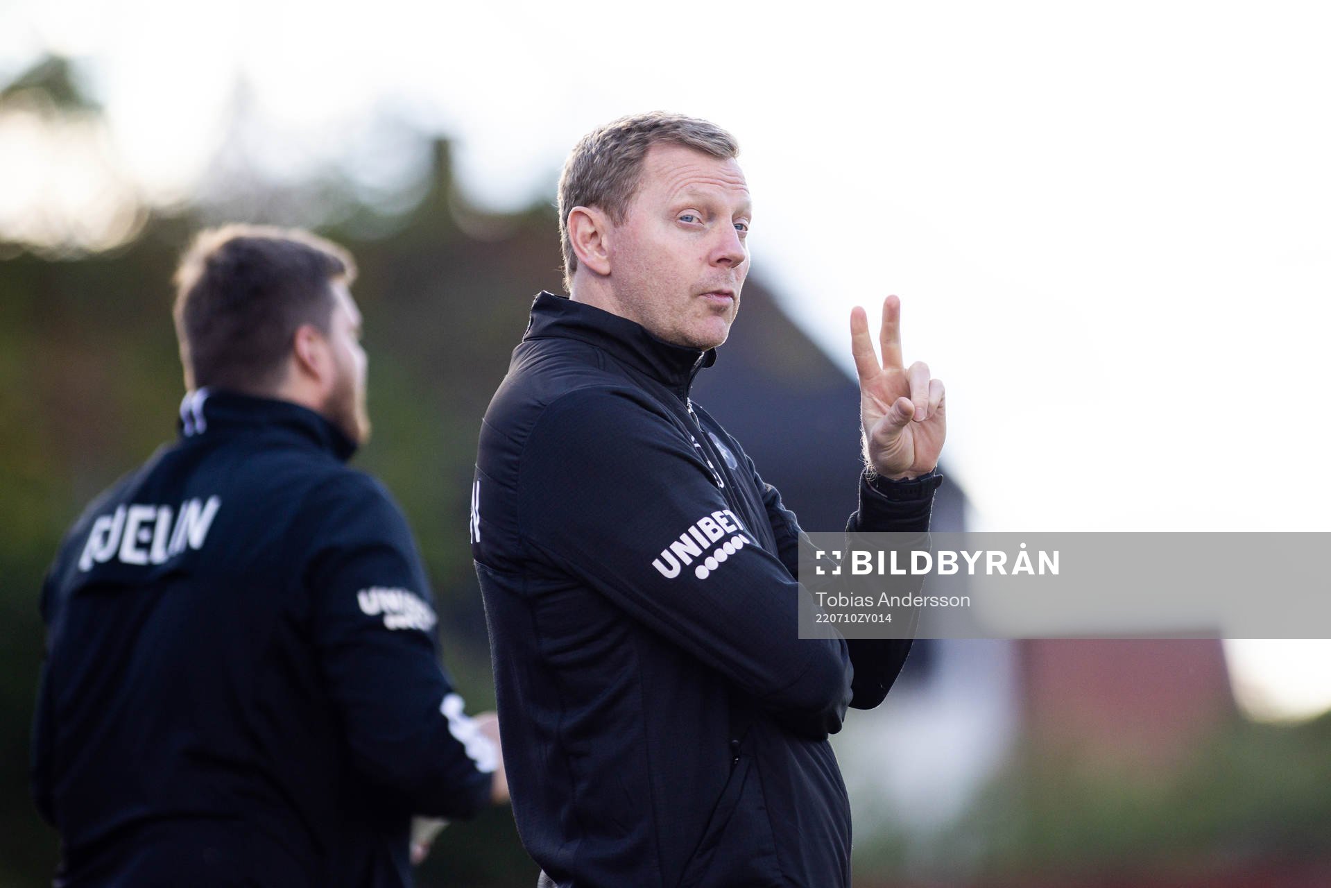 Örgrytes tränare Brynjar Gunnarsson under fotbollsmatchen i Superettan mellan Skövde AIK och Örgryte den 10 juli 2022 i Skövde. 
