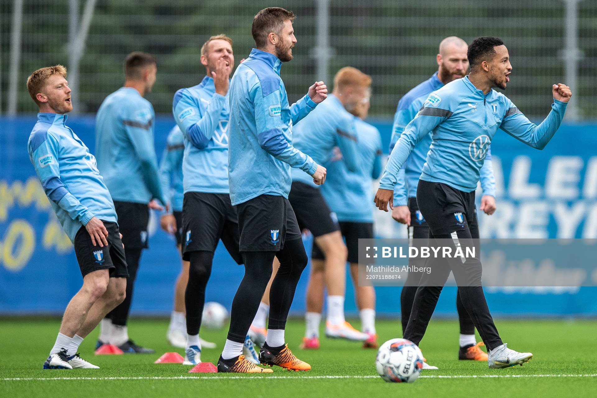 Anders Christiansen, Ola Toivonen, Lasse Nielsen and Martin Olsson during a training session with Malmö FF on July 11, 2022 in Reykjavík.