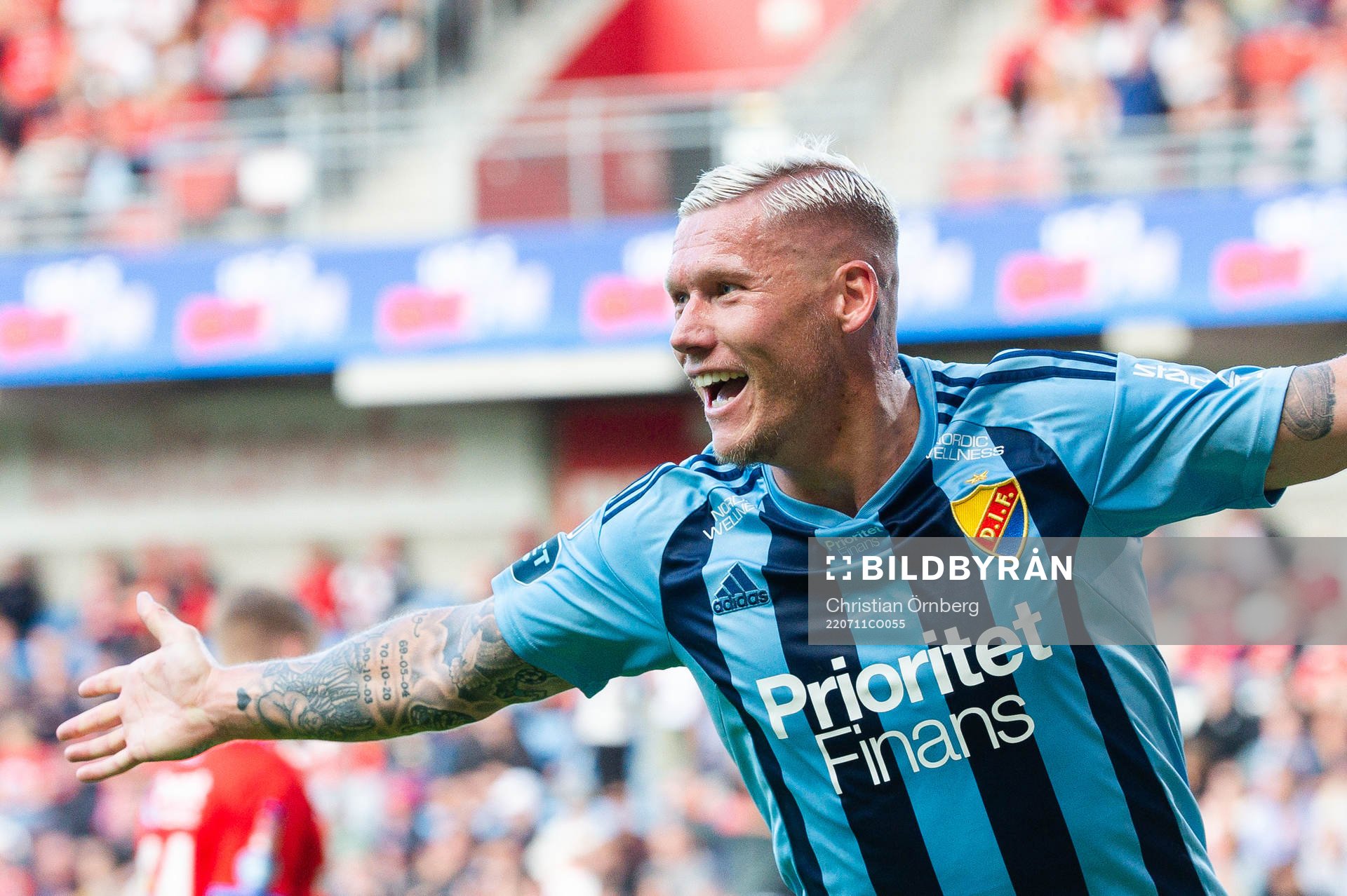 Djurgårdens Victor Edvardsen jublar