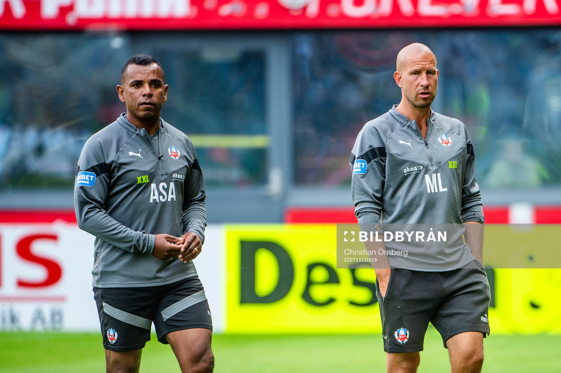 Helsingborgs tränare Alvaro Santos och tränare Mattias