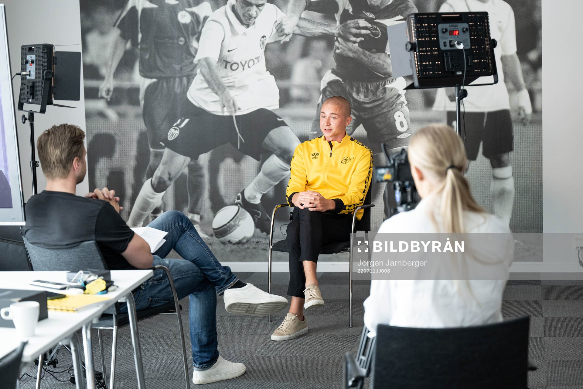 Elfsborgs nyförvärv Sebastian Holmén under intervju med Elfsborgs mediateam den 11 juli 2022 i Borås. 