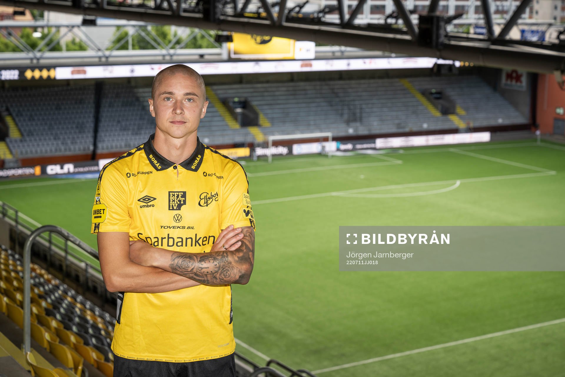 Elfsborgs nyförvärv Sebastian Holmén poserar för fotografering den 11 juli 2022 i Borås. 