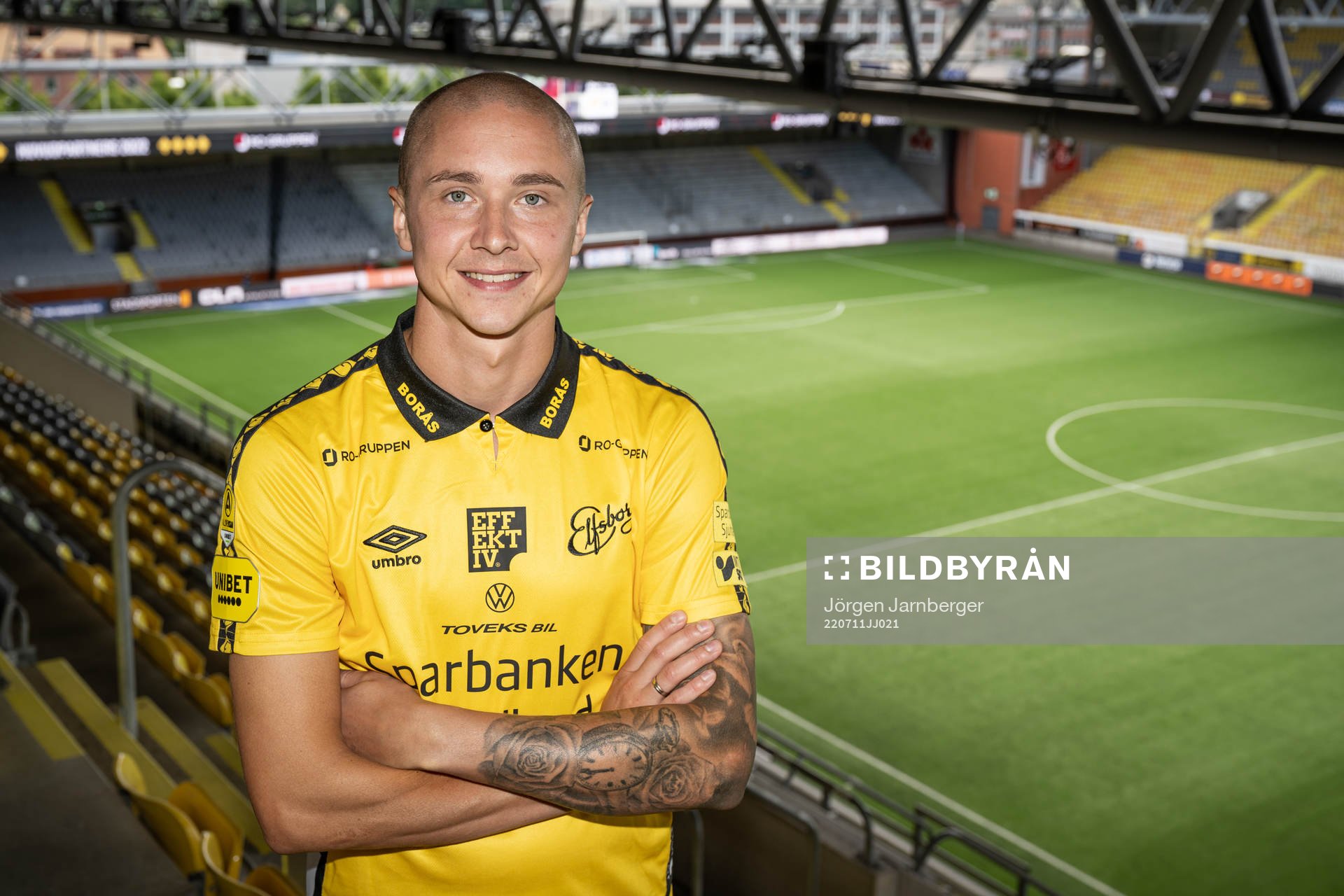 Elfsborgs nyförvärv Sebastian Holmén poserar för fotografering den 11 juli 2022 i Borås. 