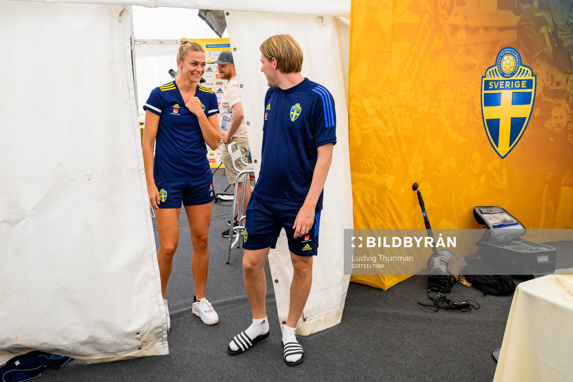 Fridolina Rolfö and Fredrik Madestam, press officer of the