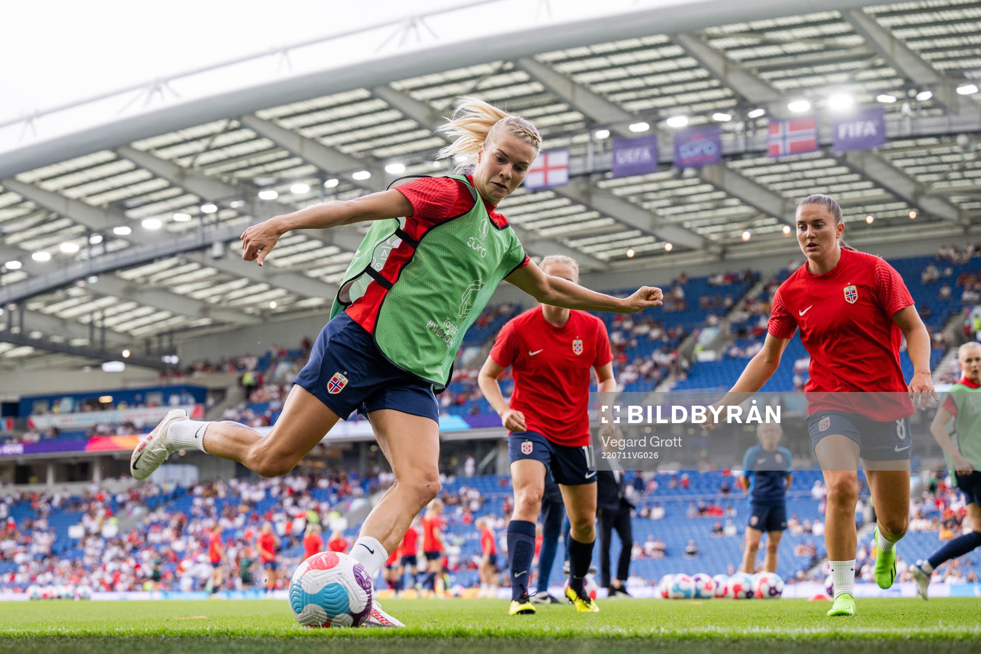 Ada Hegerberg of Norway ahead of the UEFA Women's Euro 2022 group stage match between England and Norway on July 11, 2022 in Brighton.