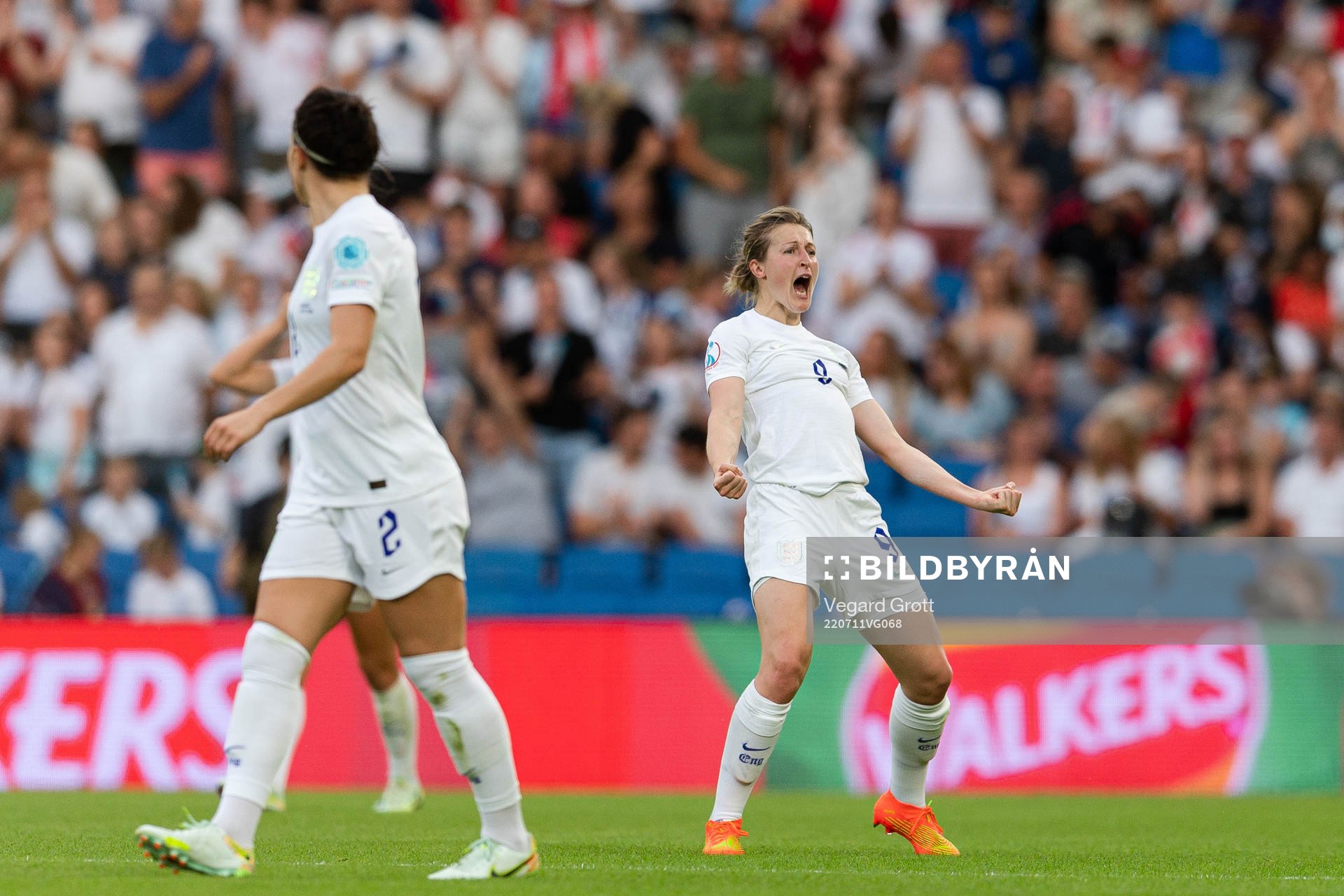 Ellen White of England celebrates the 3-0 goal