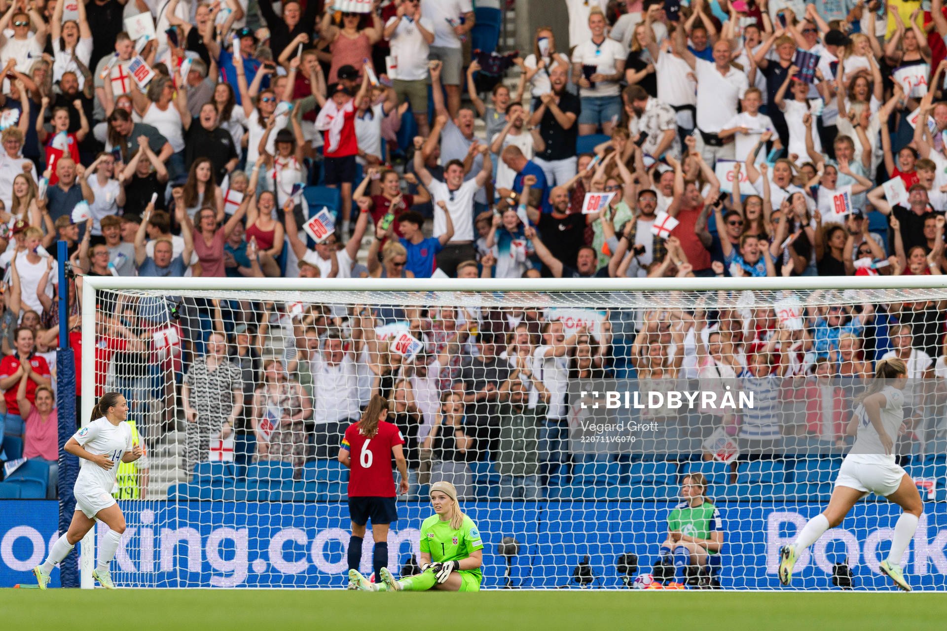 Goalkeeper Guro Pettersen of Norway looks dejected