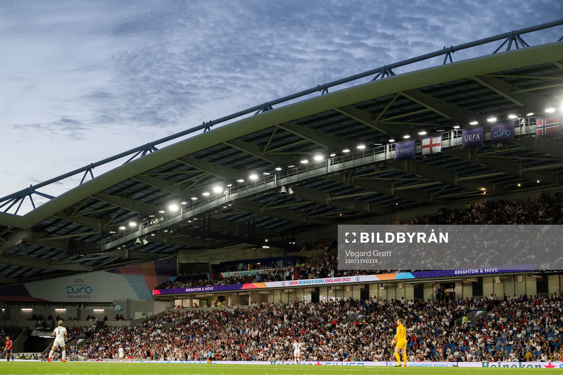 General view of Falmer Stadium during the UEFA Women's Euro 2022 group stage match between England and Norway on July 11, 2022 in Brighton.