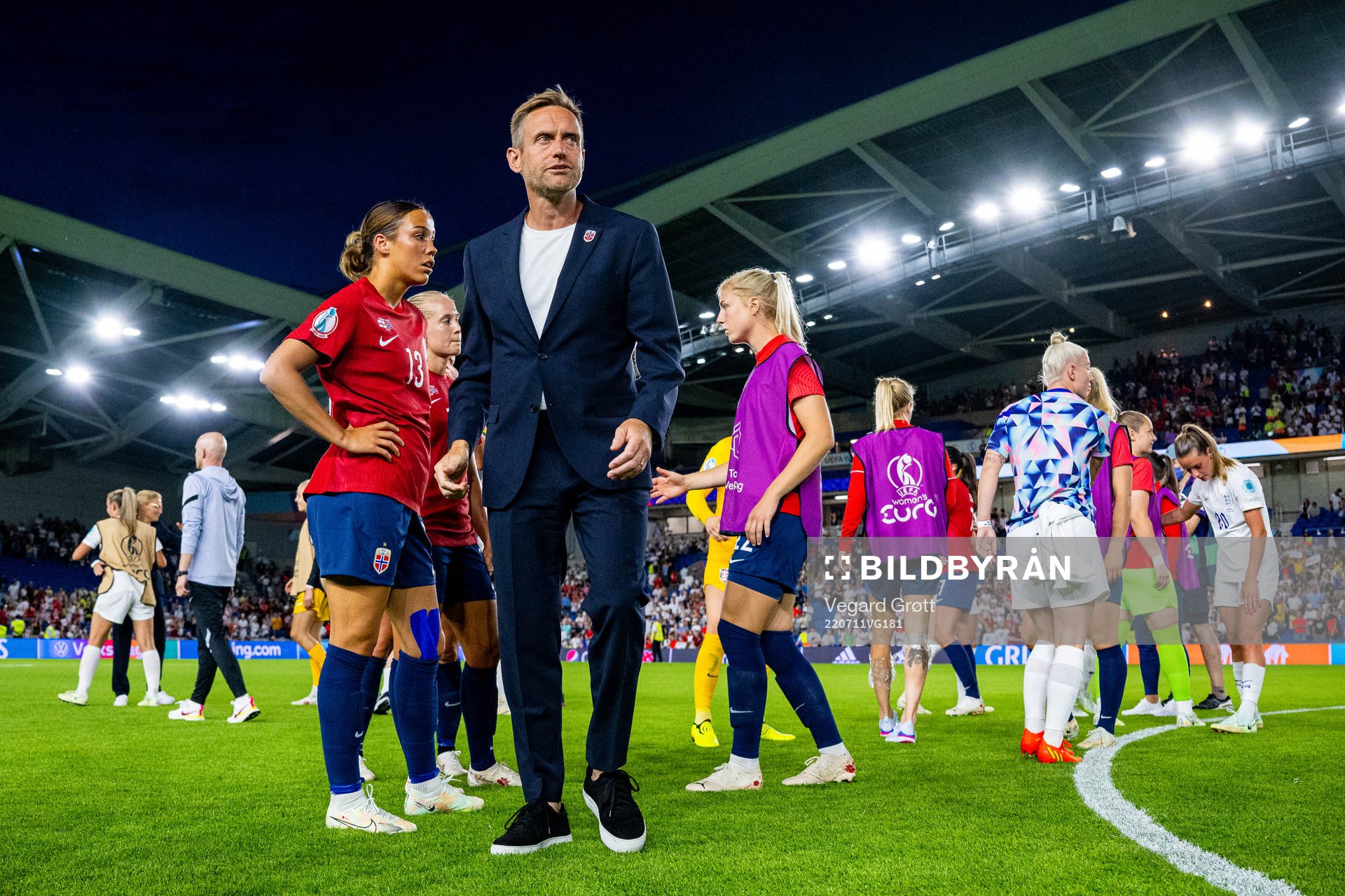 Martin Sjögren, head coach of Norway, looks dejected
