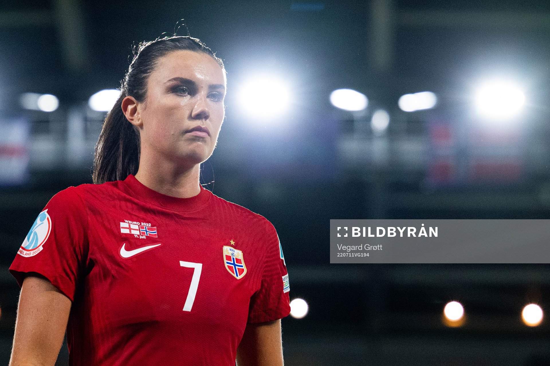 Ingrid Syrstad Engen of Norway looks dejected