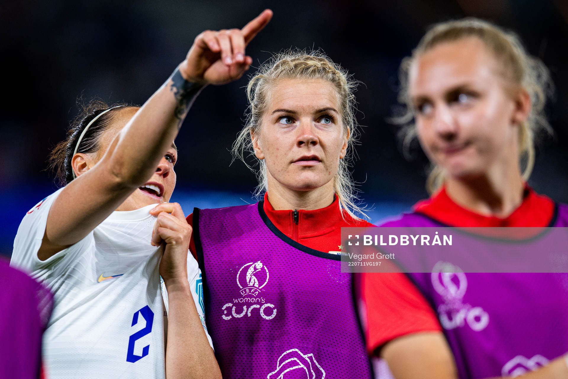 Lucy Bronze of England and Ada Hegerberg of Norway