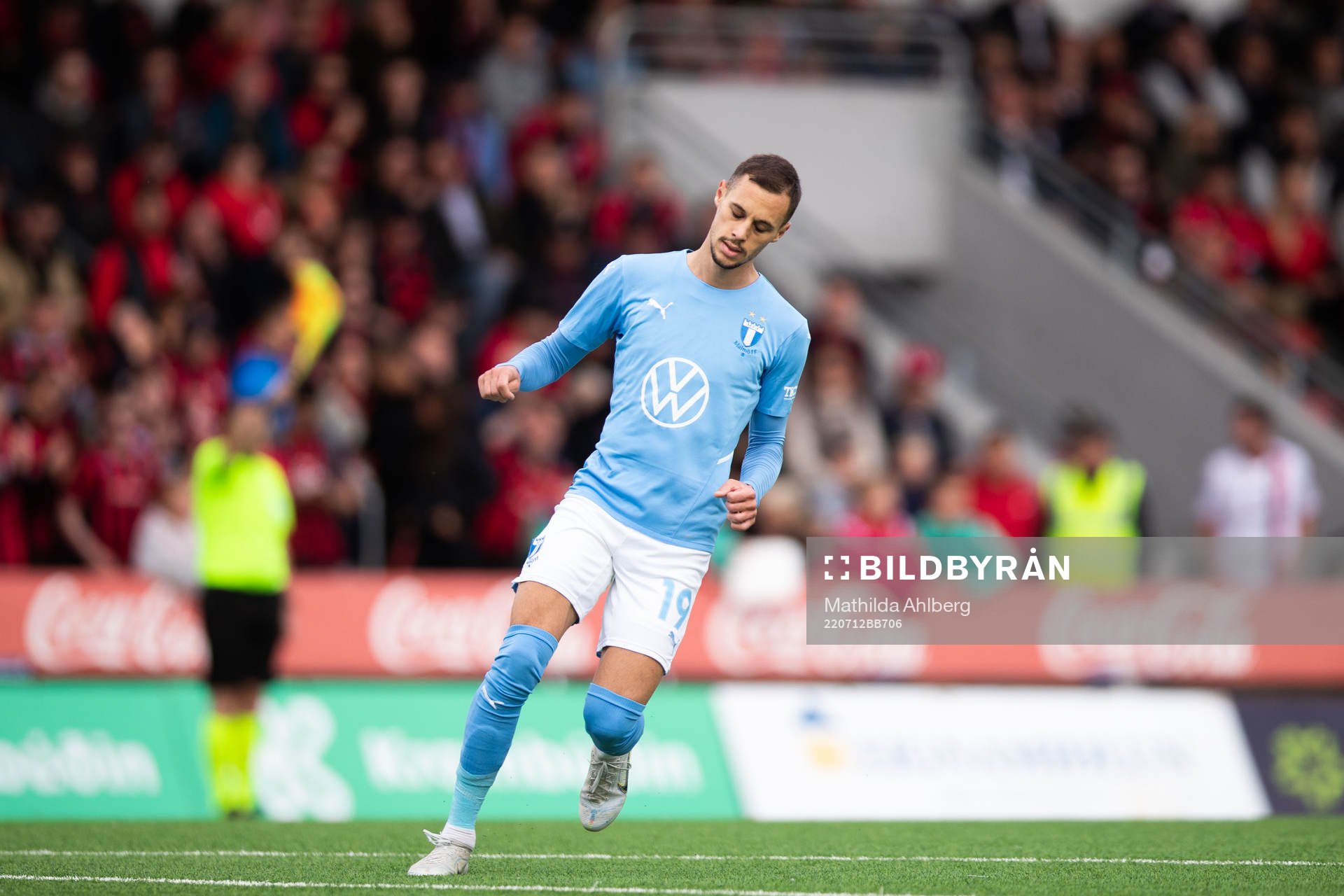 Veljko Birmancevic of Malmö FF looks dejected
