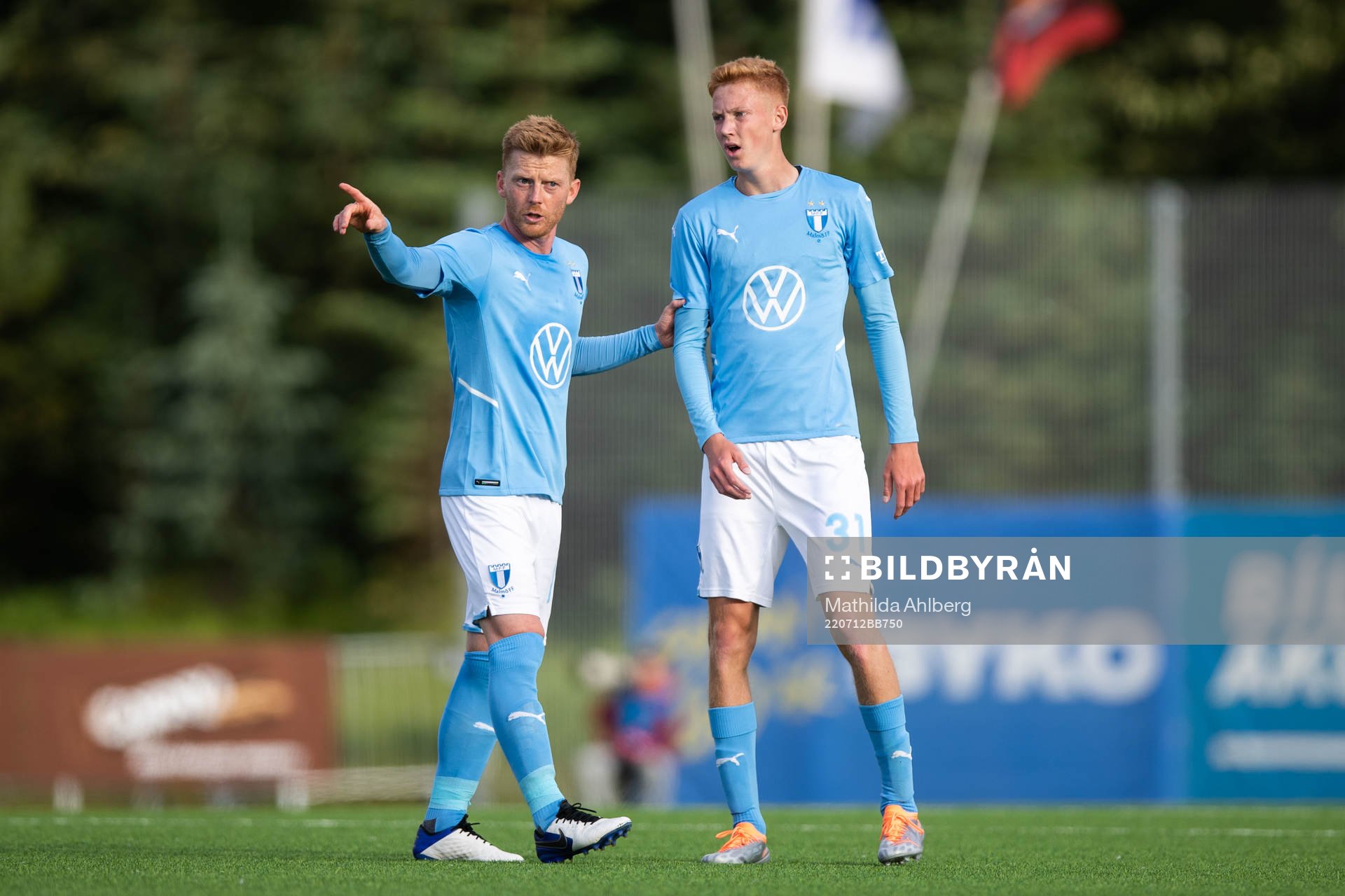 Anders Christiansen and Hugo Larsson of Malmö FF