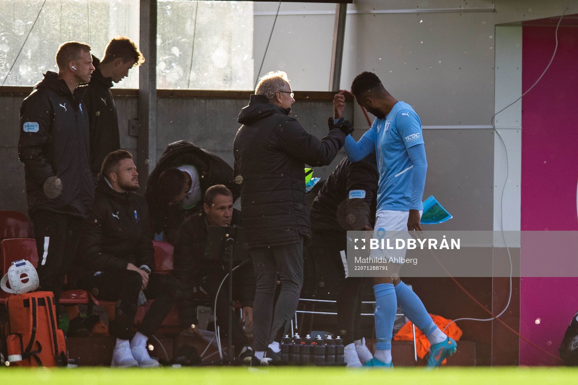 Isaac Kiese Thelin of Malmö FF in pain