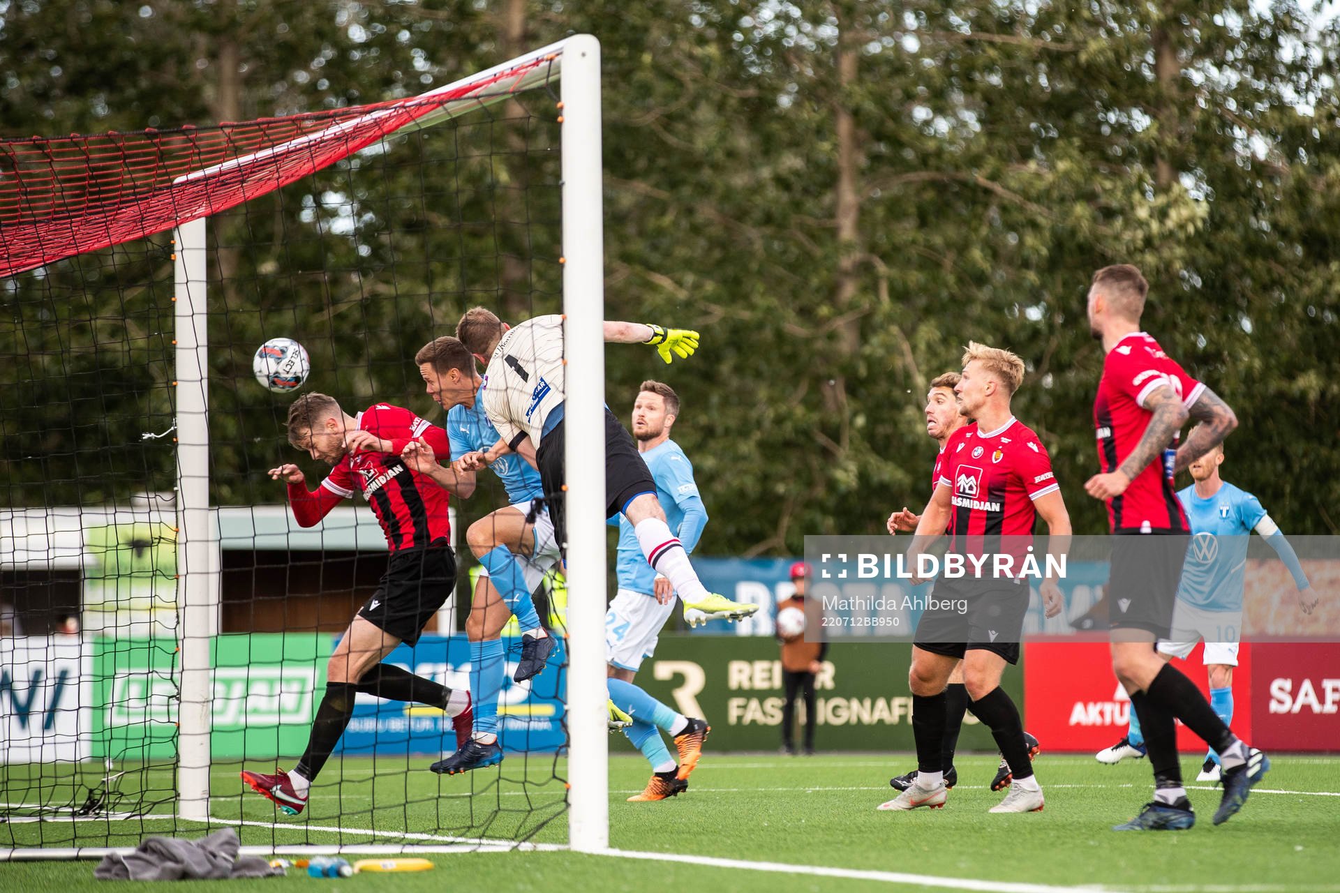 Halldor Smari Sigurdsson and goalkeeper Ingvar Jonsson of