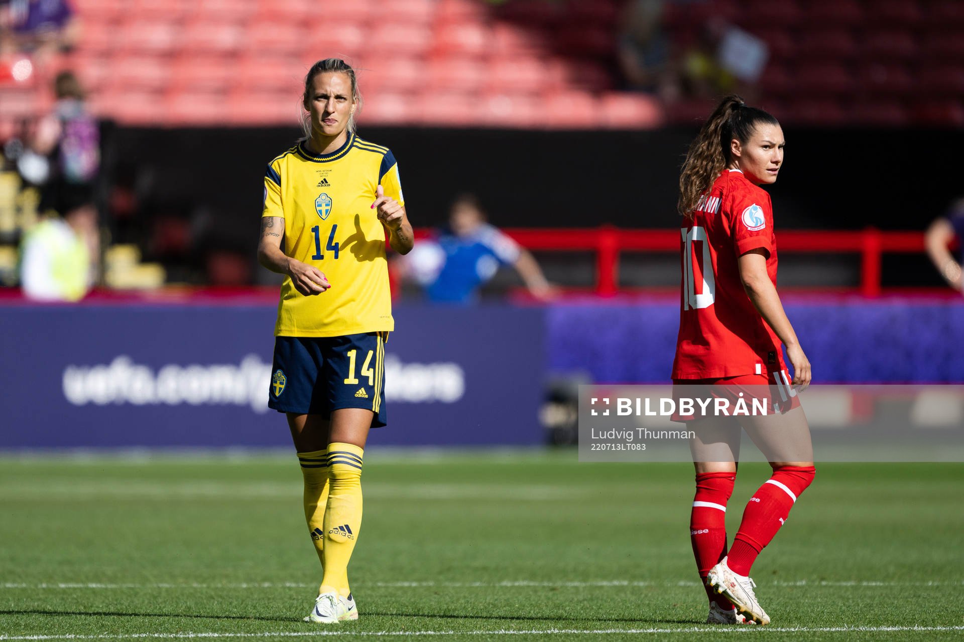 Nathalie Björn of Sweden and Ramona Bachmann of Switzerland
