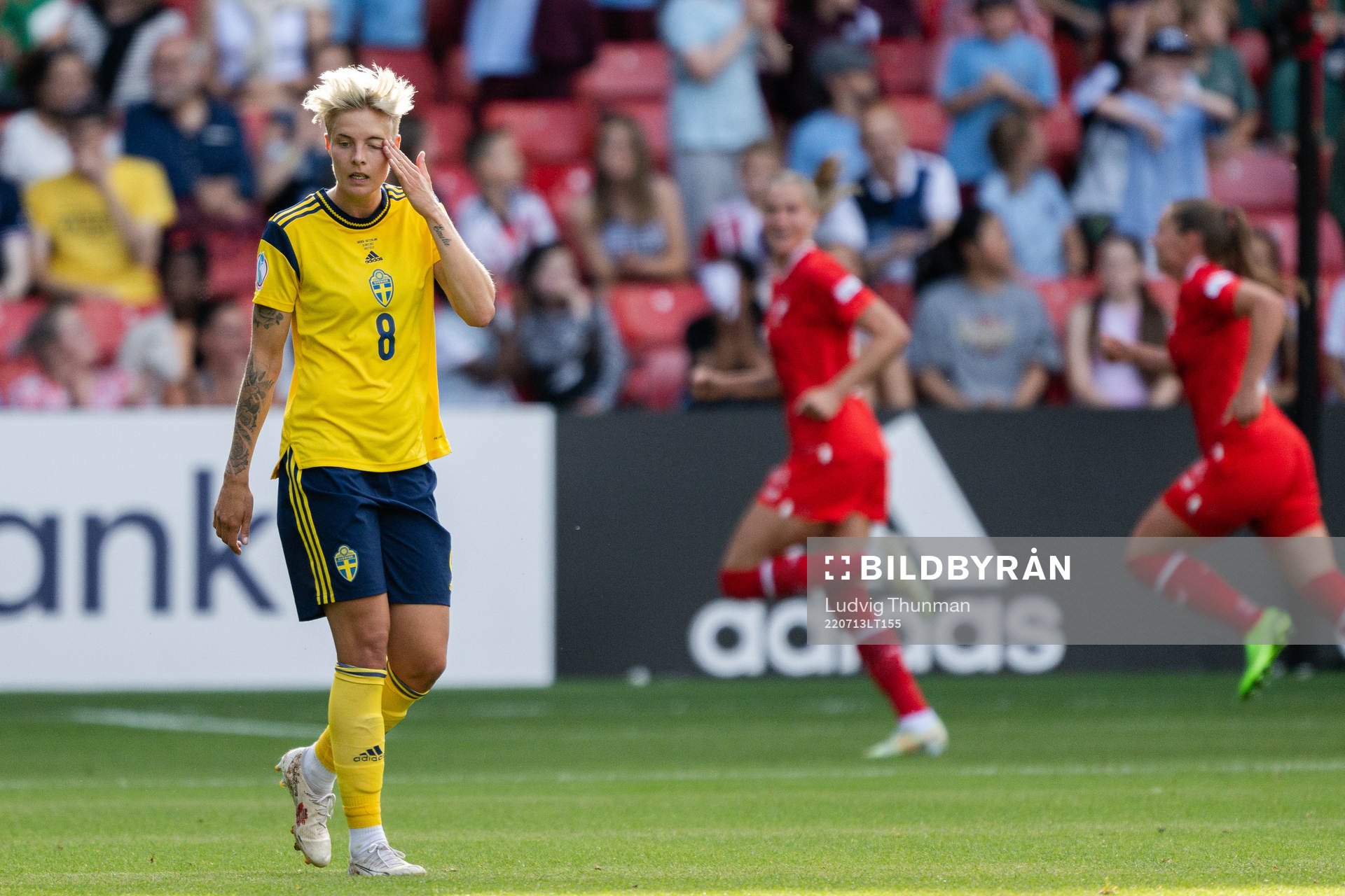 Lina Hurtig of Sweden looks dejected