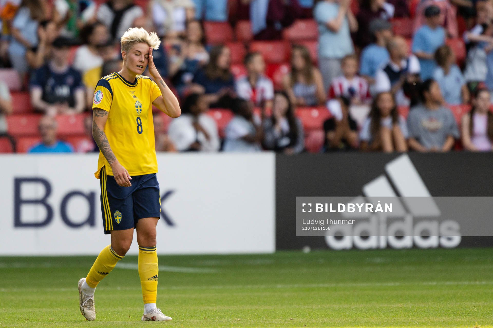 Lina Hurtig of Sweden looks dejected
