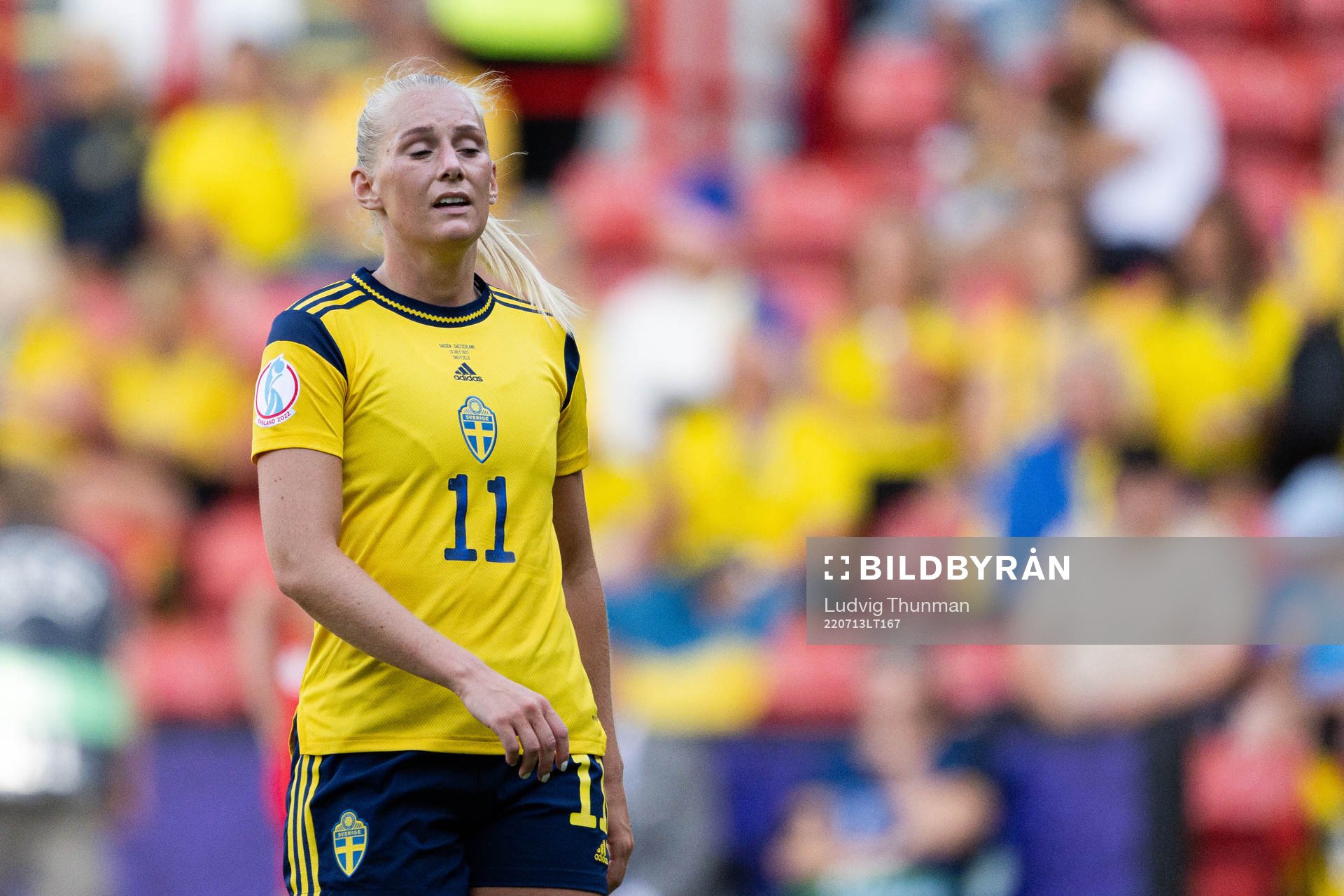 Stina Blackstenius of Sweden looks dejected