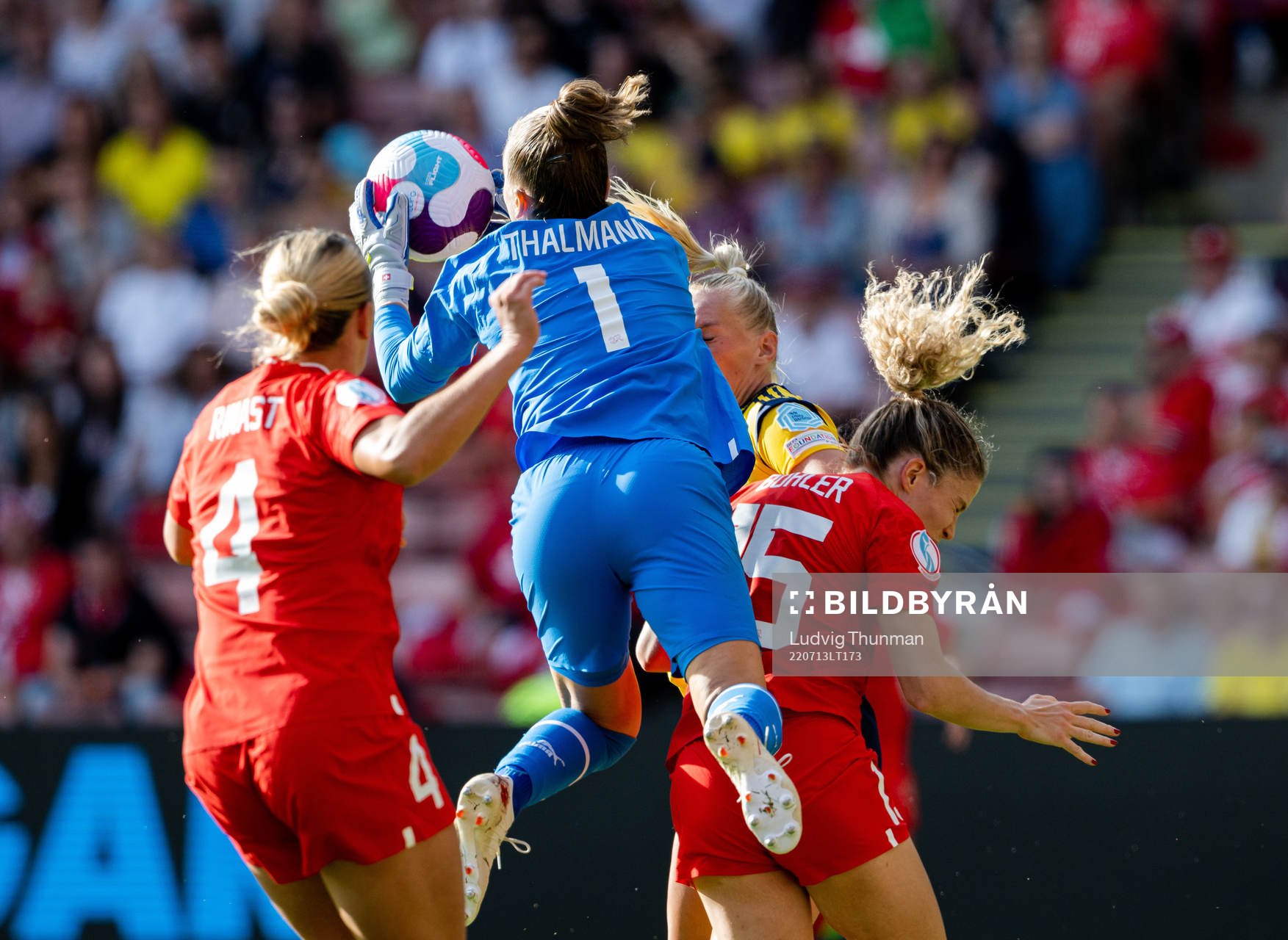 Goalkeeper Gaelle Thalmann of Switzerland