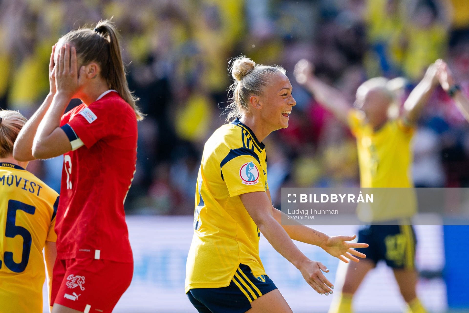 Hanna Bennison of Sweden celebrates the 2-1 goal