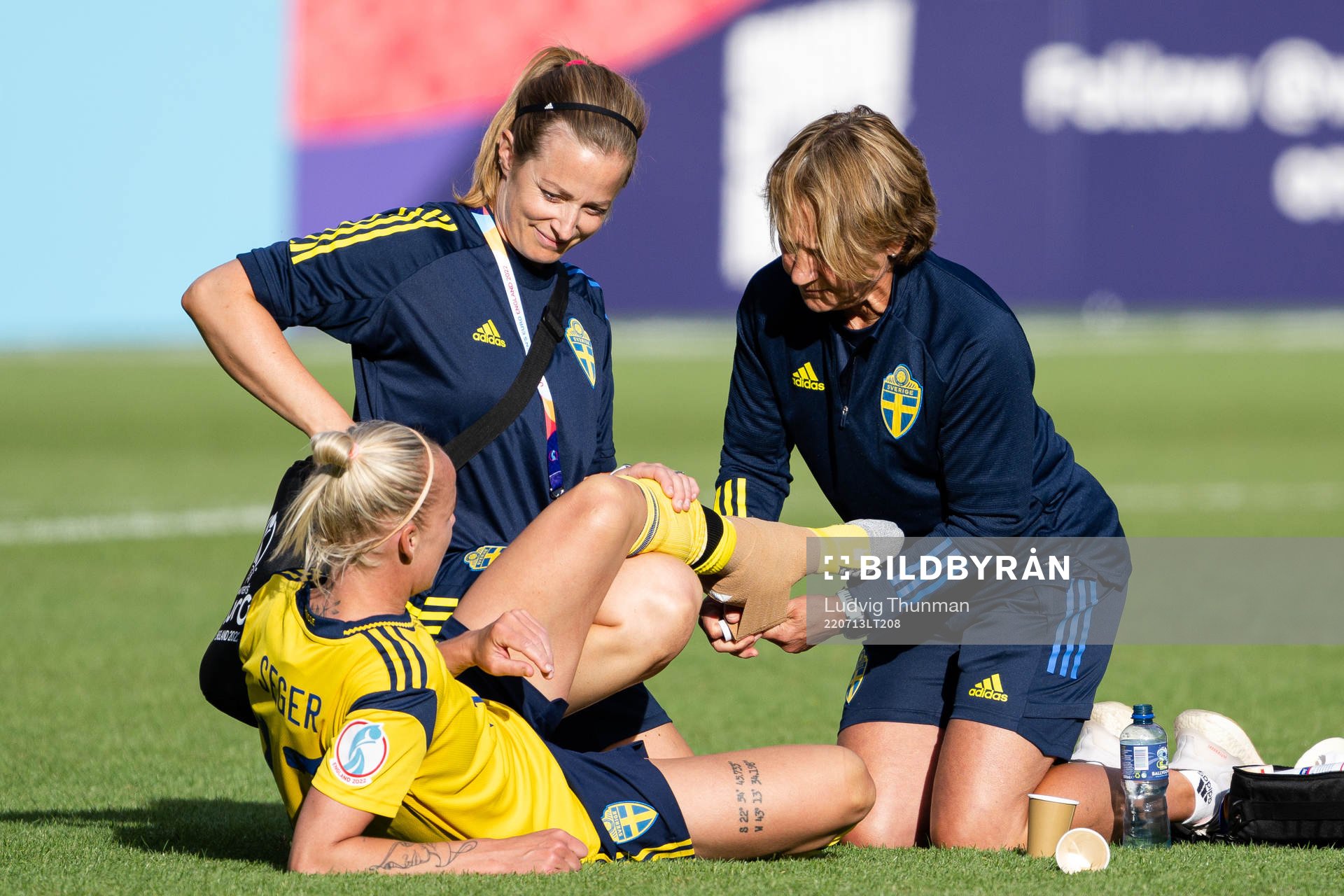 Caroline Seger of Sweden in pain