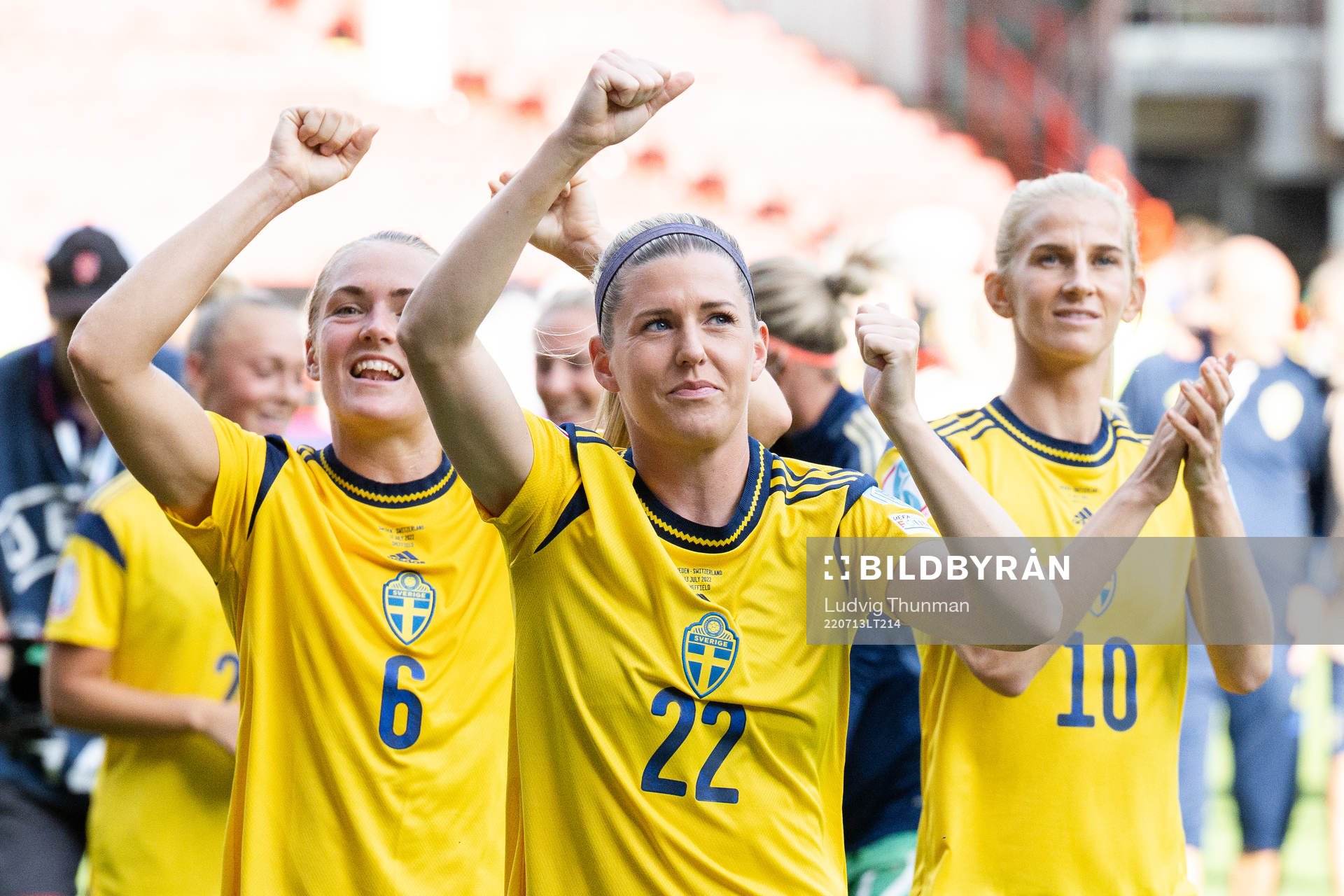 Magdalena Eriksson , Olivia Schough and Sofia Jakobsson of