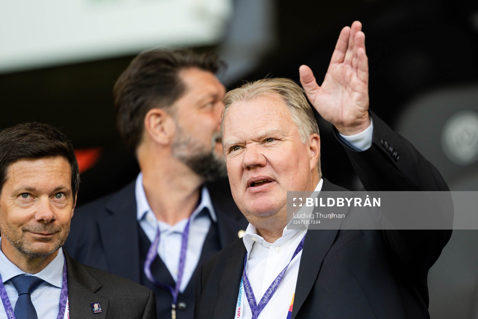 Karl-Erik Nilsson, president of the Swedish Football Associationu ahead of the UEFA Women's Euro 2022 group stage match between Sweden and Switzerland on July 13, 2022 in Sheffield.