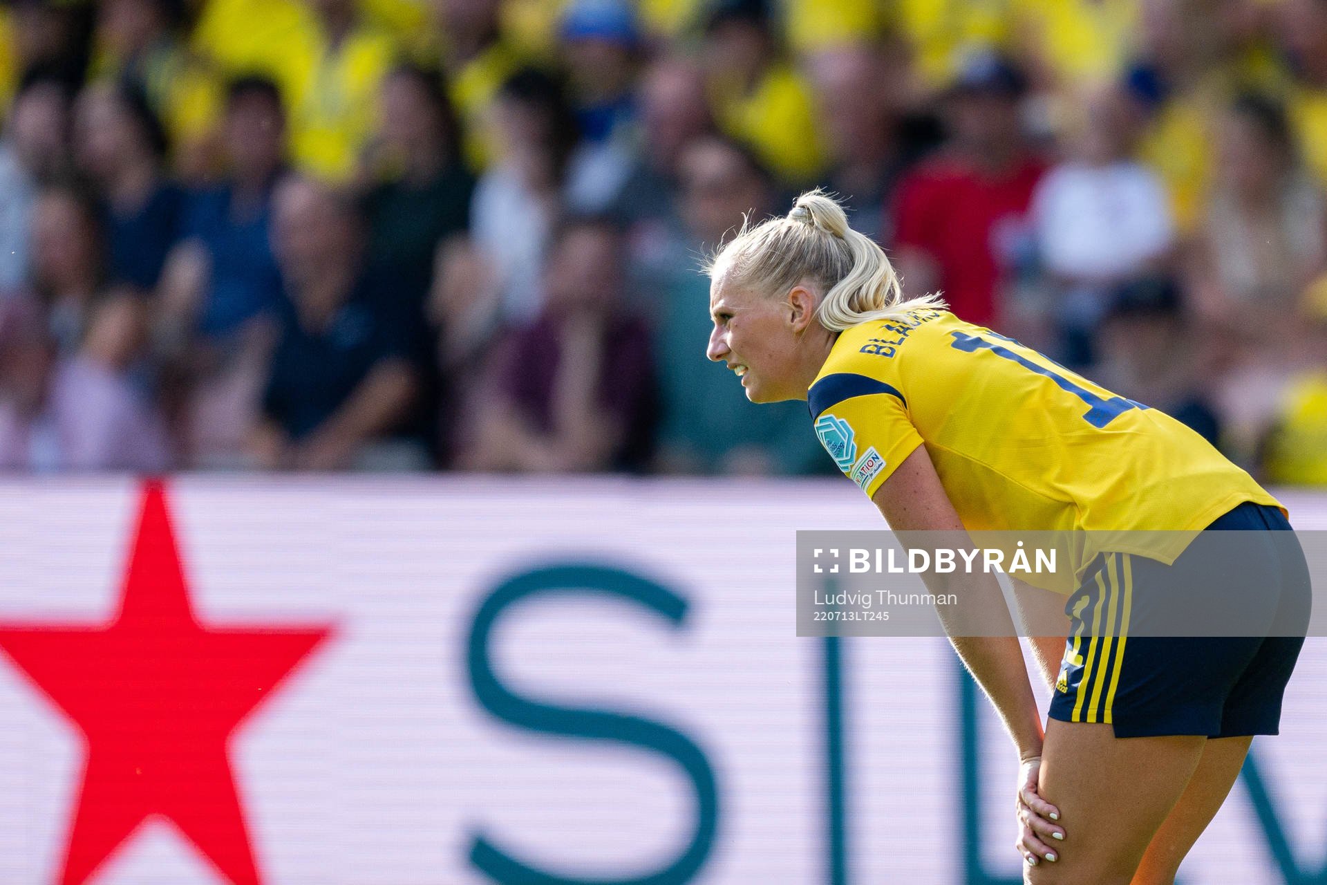 Stina Blackstenius of Sweden looks dejected