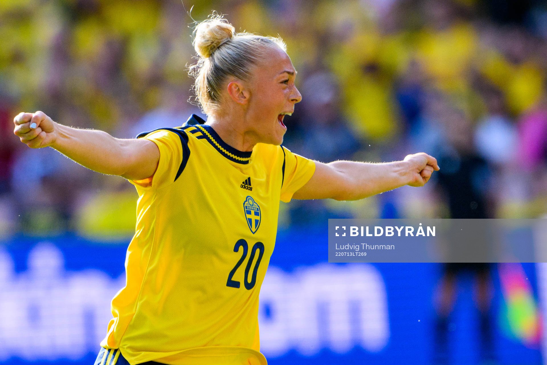 Hanna Bennison of Sweden celebrates