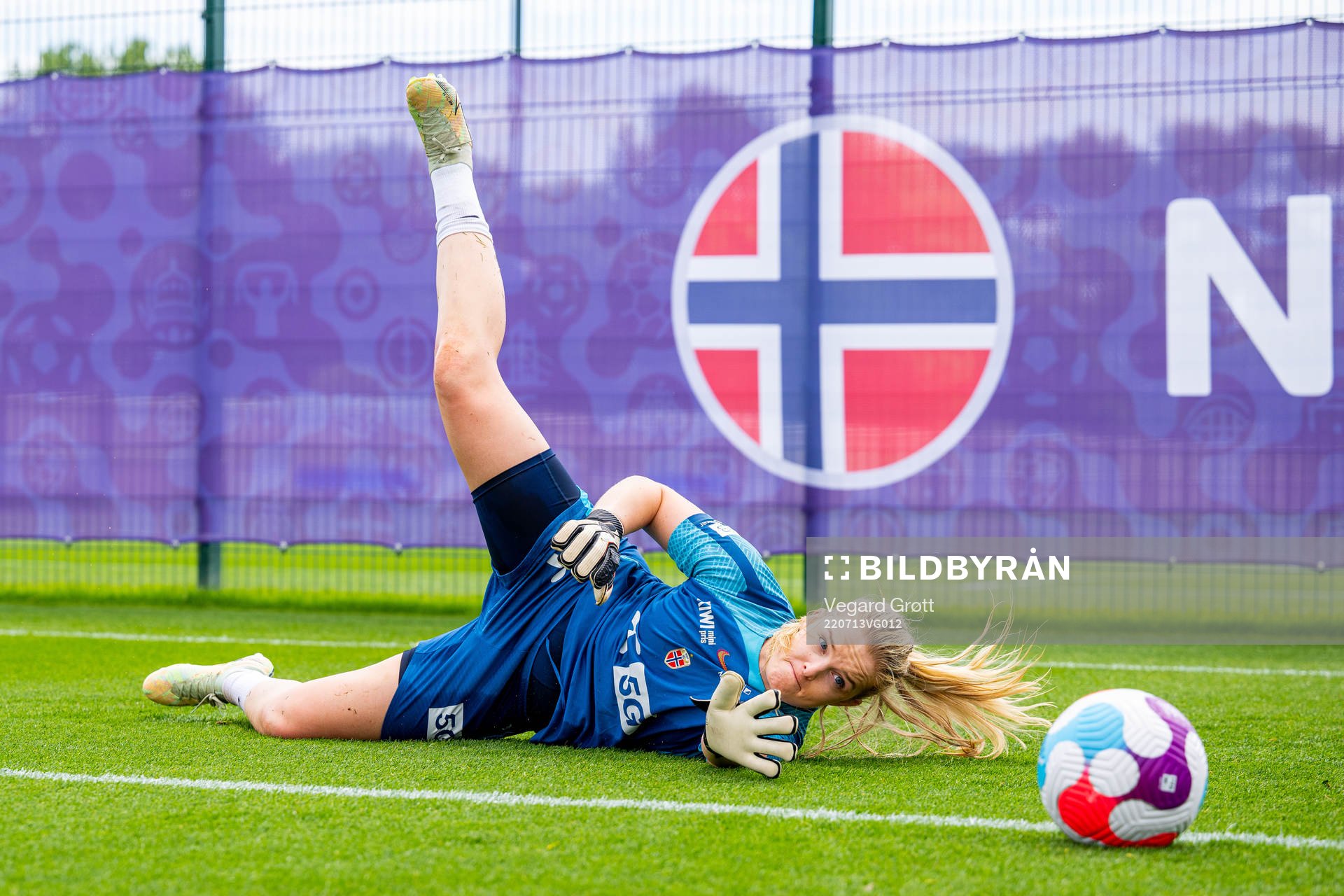 Goalkeeper Guro Pettersen of the Norwegian national