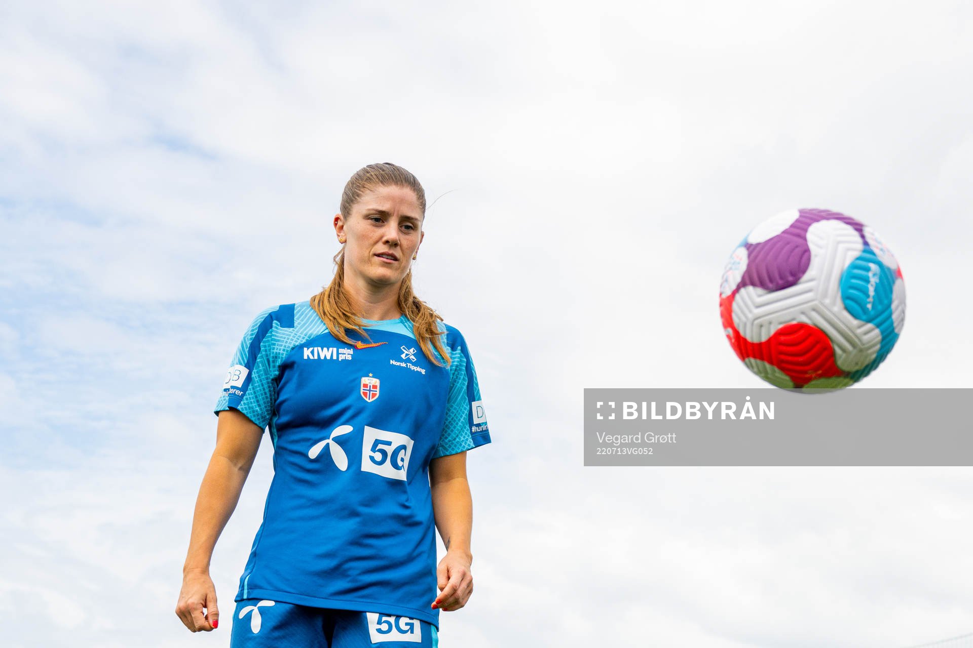 Maren Mjelde of the Norwegian national football team at a