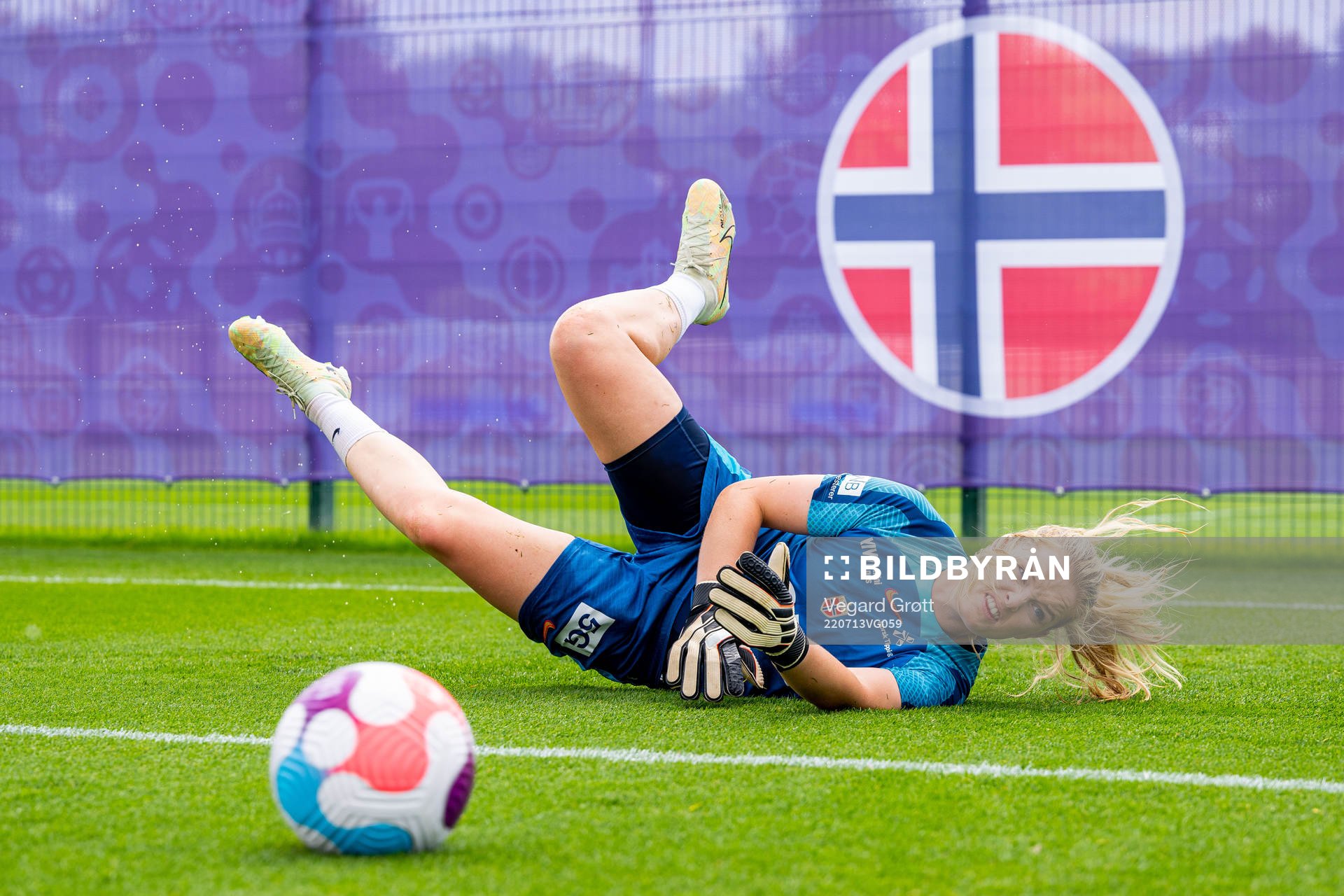 Goalkeeper Guro Pettersen of the Norwegian national
