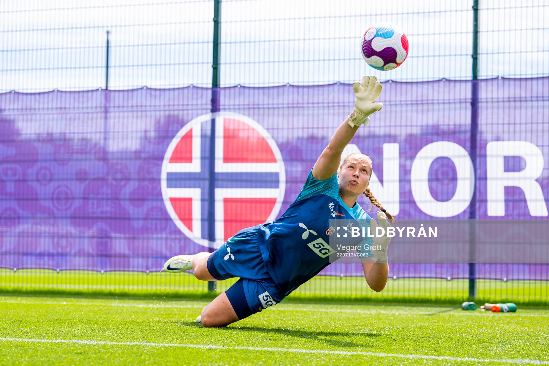 Goalkeeper Aurora Mikalsen of the Norwegian national