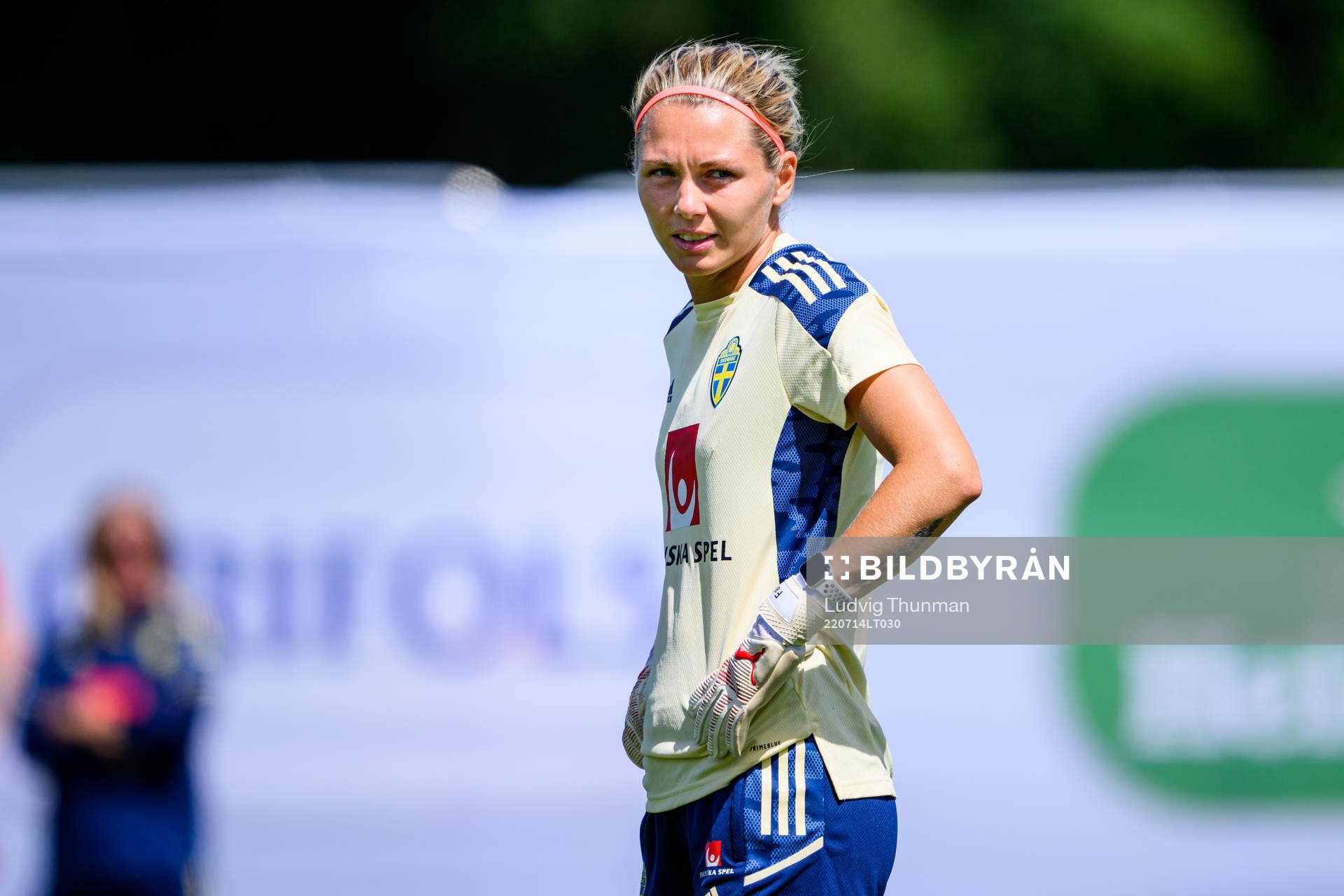 Goalkeeper Jennifer Falk of the Swedish women's national