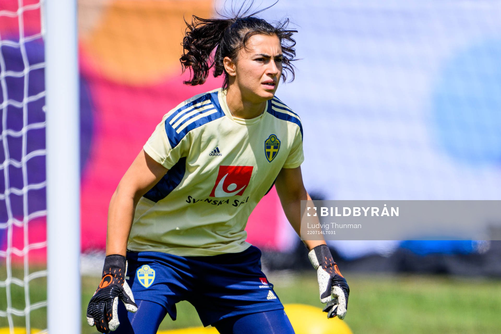 Goalkeeper Zecira Musovic of the Swedish women's national