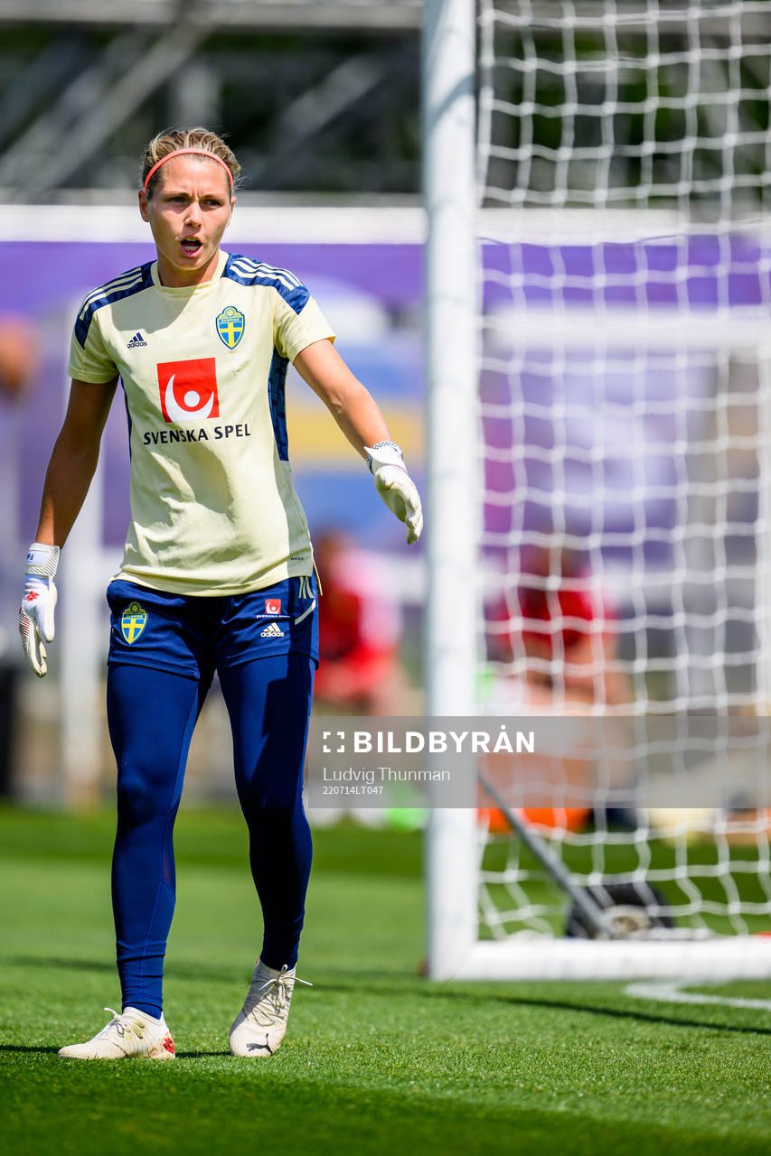 Goalkeeper Jennifer Falk of the Swedish women's national