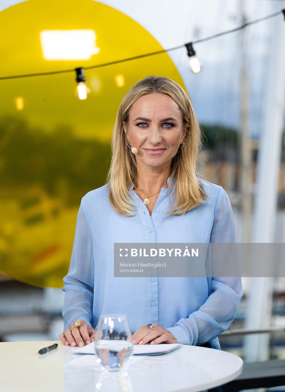 Frida Nordstrand i Tv4/Cmores EM-studio
