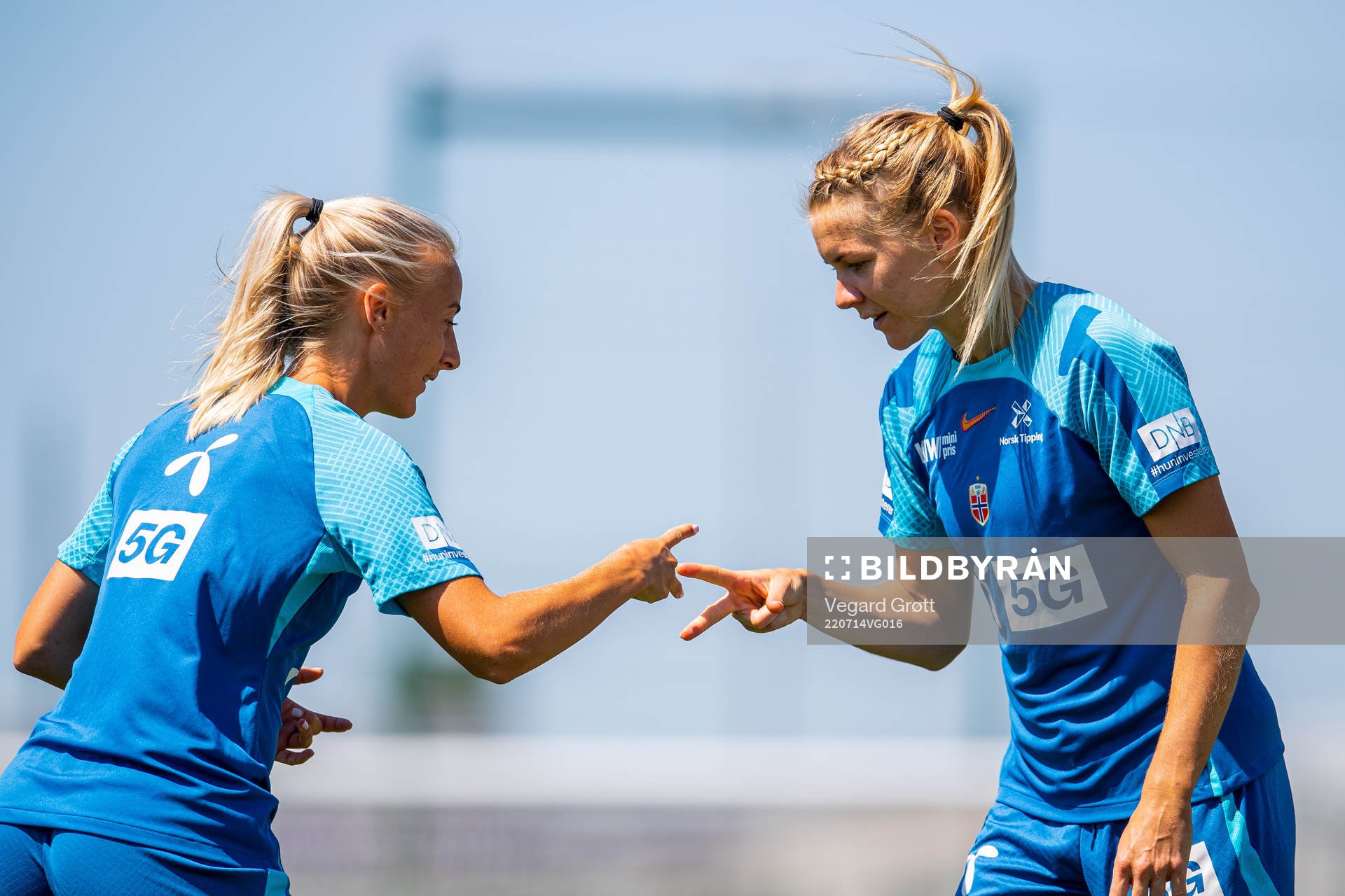 Anja Sønstevold and Ada Hegerberg of the Norwegian